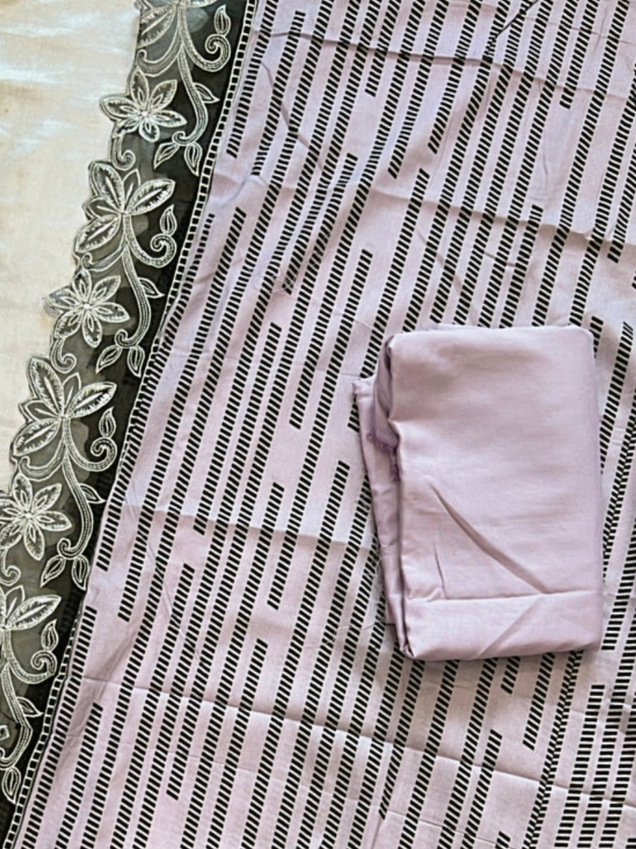 PURPLE MAHAM SOFT COTTON EMBROIDER SUIT