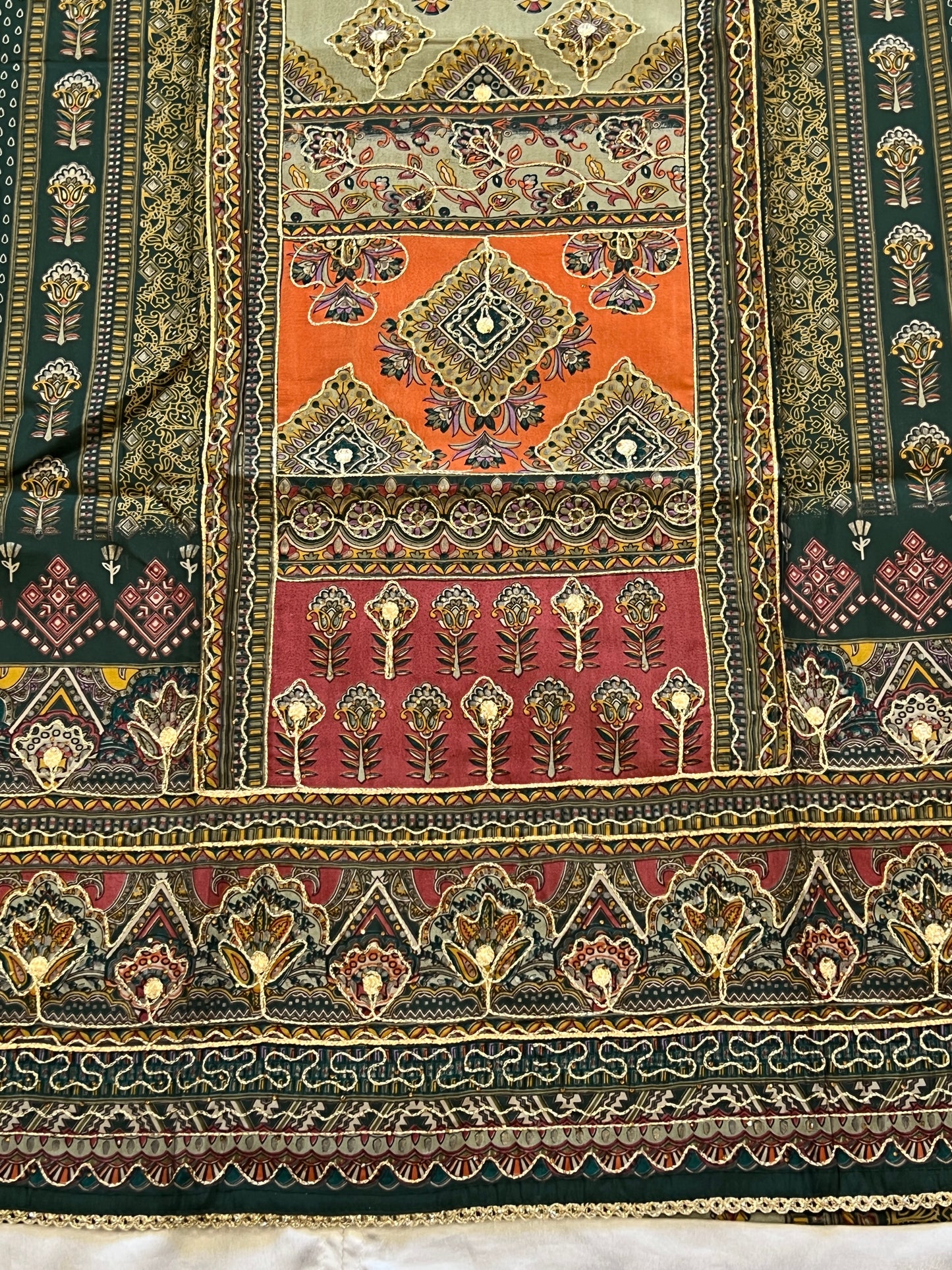 GREEN NAYAB MUSLIN EMBROIDERY SUIT