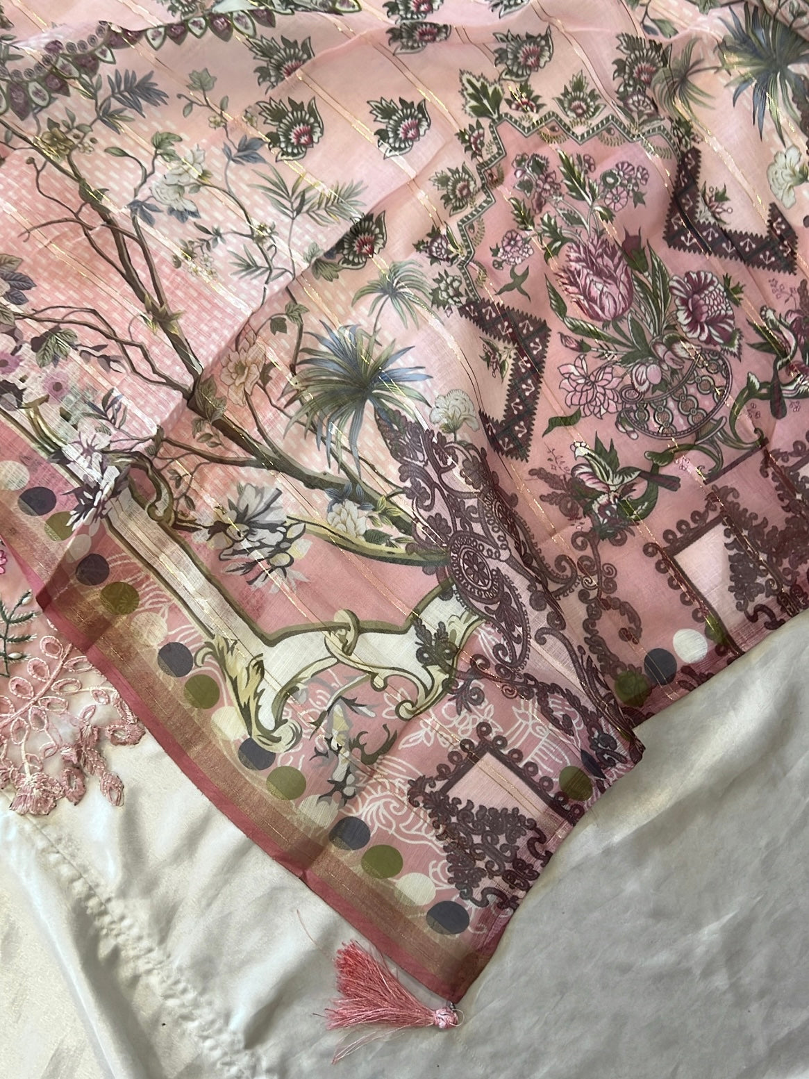 PEACH HANIA LAWN COTTON EMBROIDERY SUIT