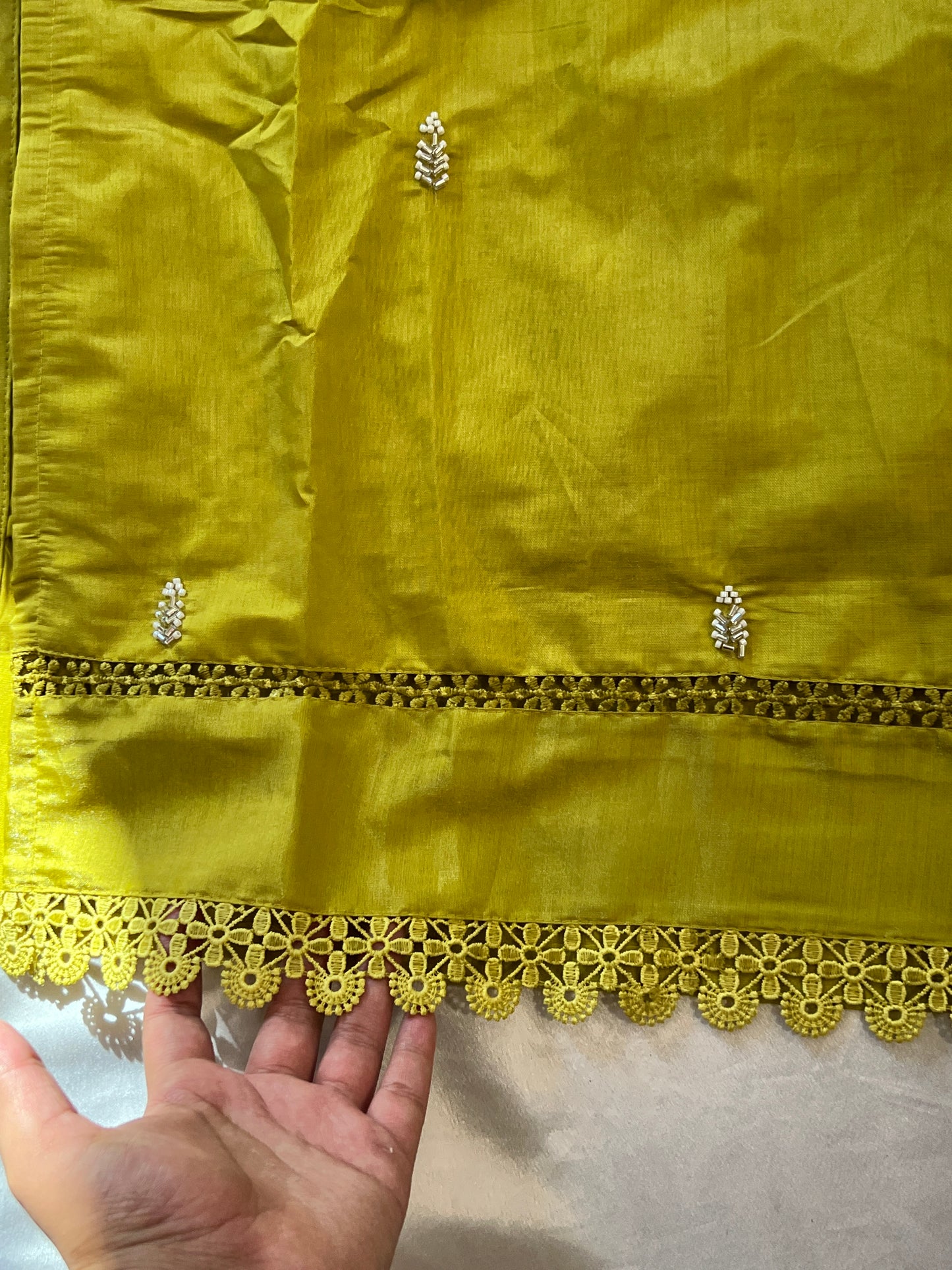 GREEN SILK EMBROIDERY SUIT