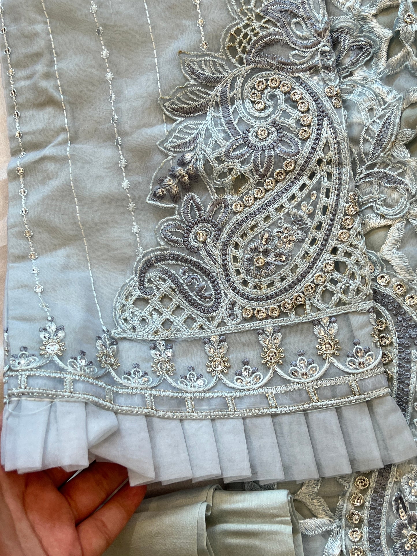 READYMADE ORGANZA EMBROIDERY SUIT 963