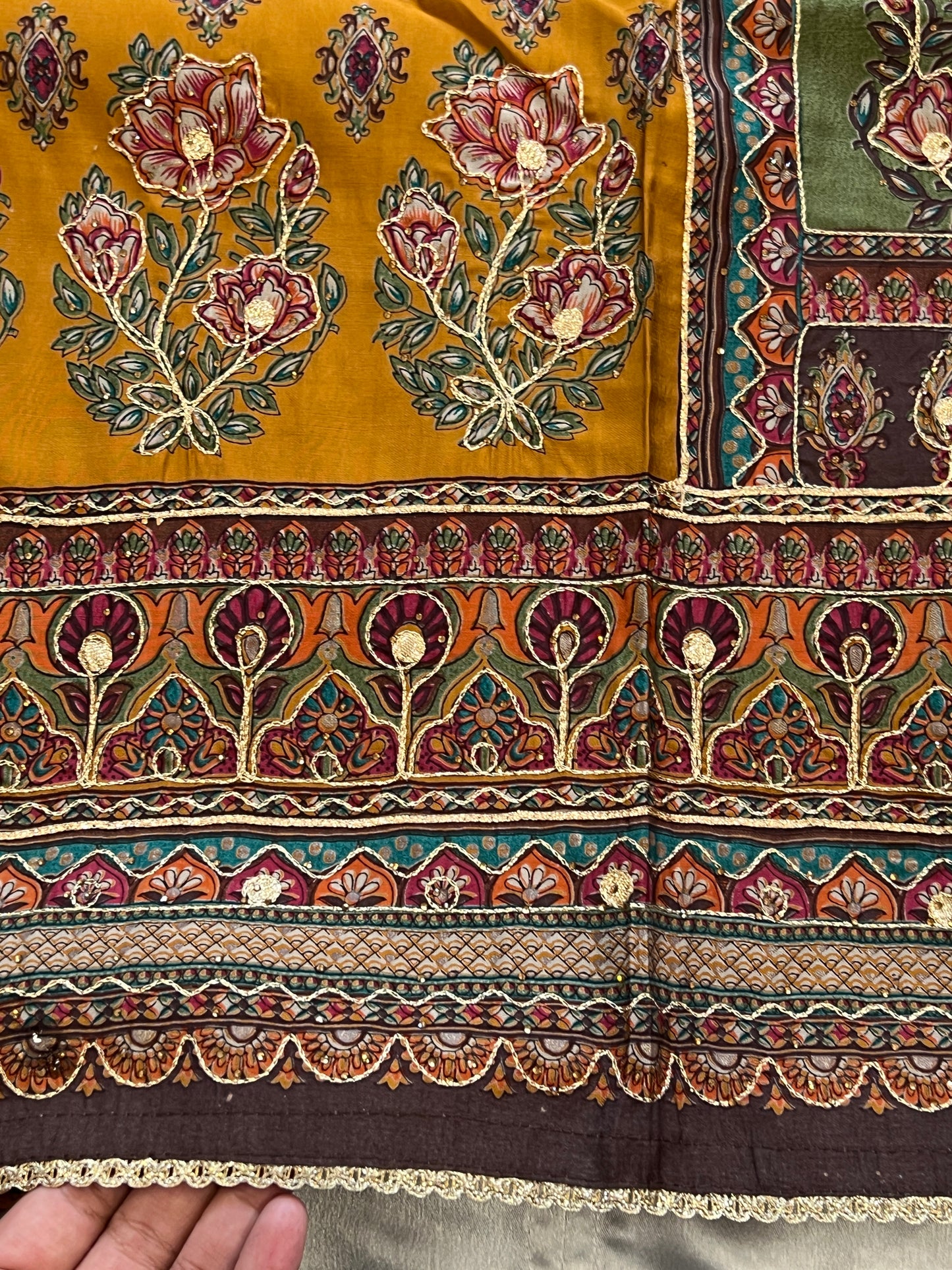 MUSTERD NAYAB MUSLIN EMBROIDERY SUIT
