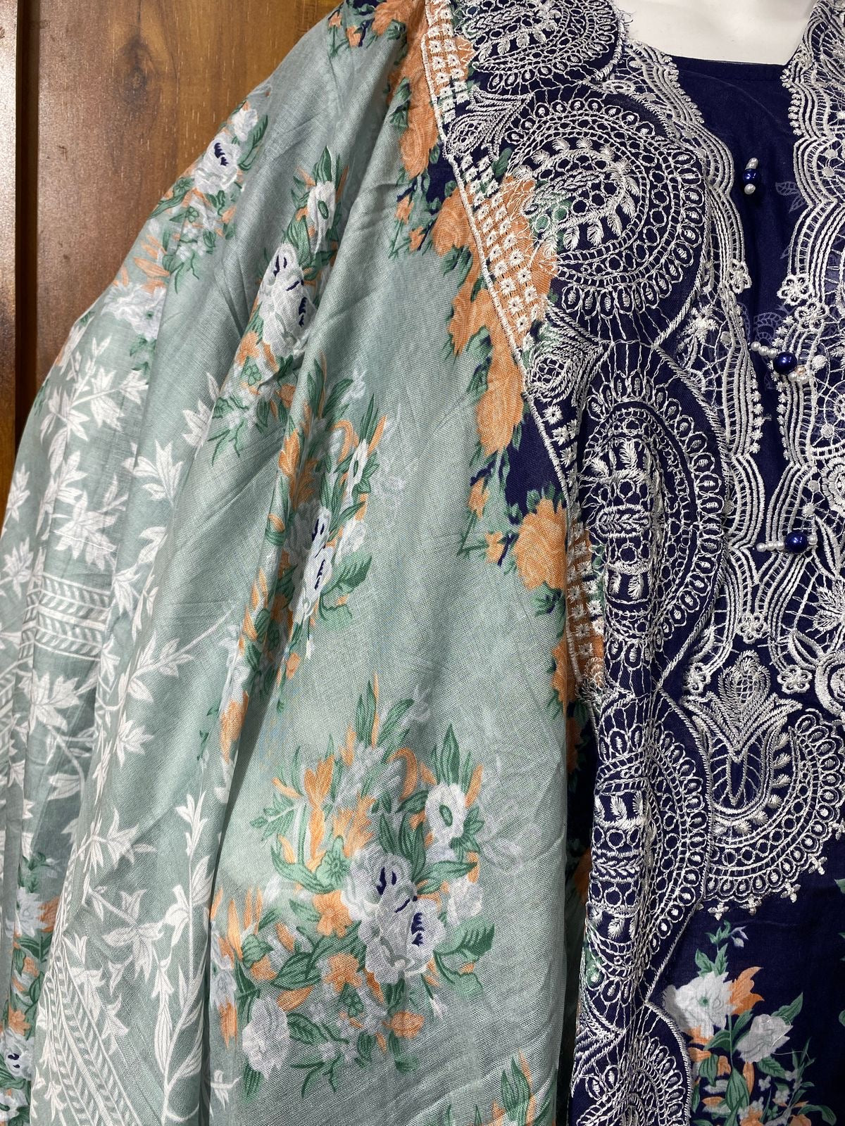 NEEDLE LAWN EMBROIDERY SUIT 5