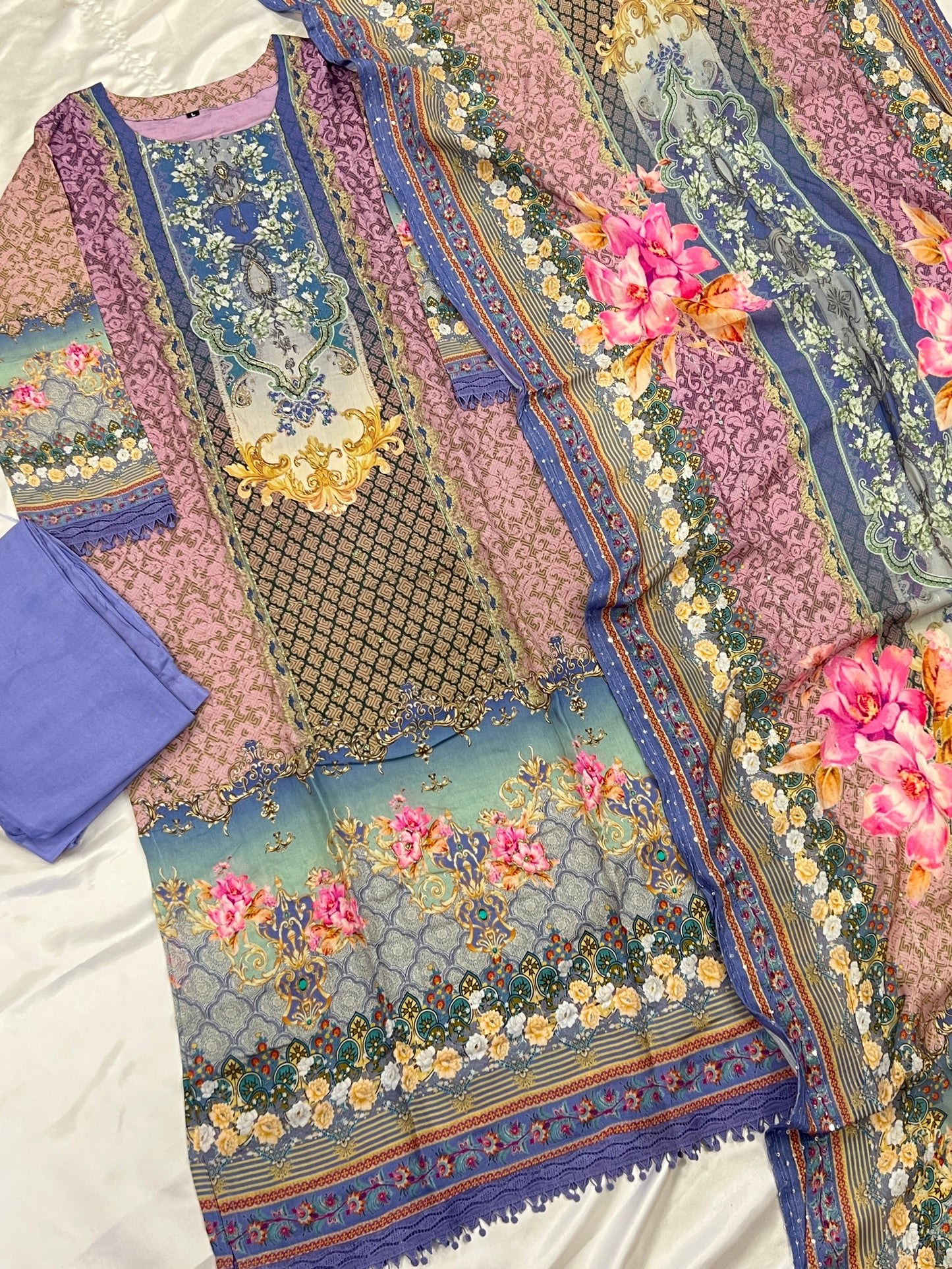 SF MUSLIN READYMADE SUIT