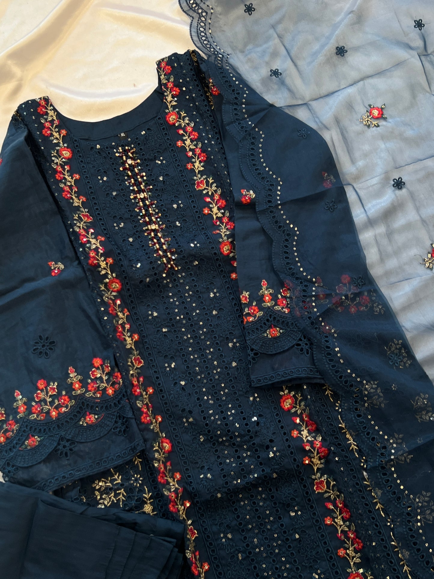READYMADE ORGANZA EMBROIDERY SUIT 994
