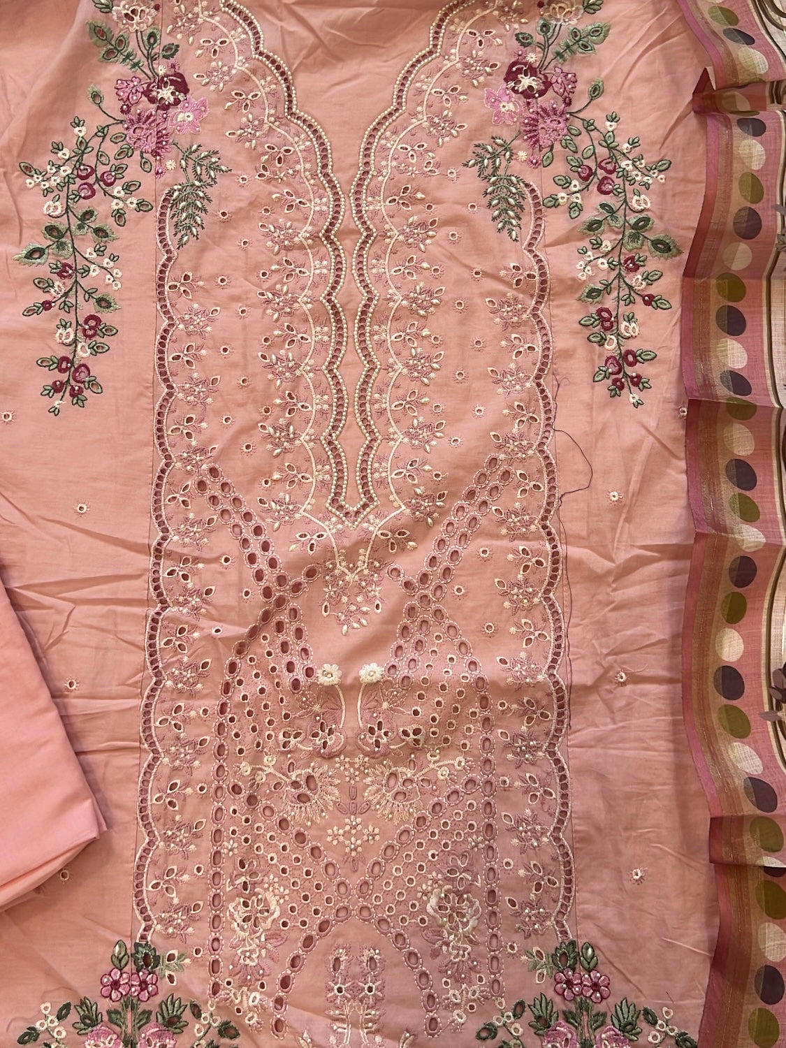 PEACH HANIA LAWN COTTON EMBROIDERY SUIT