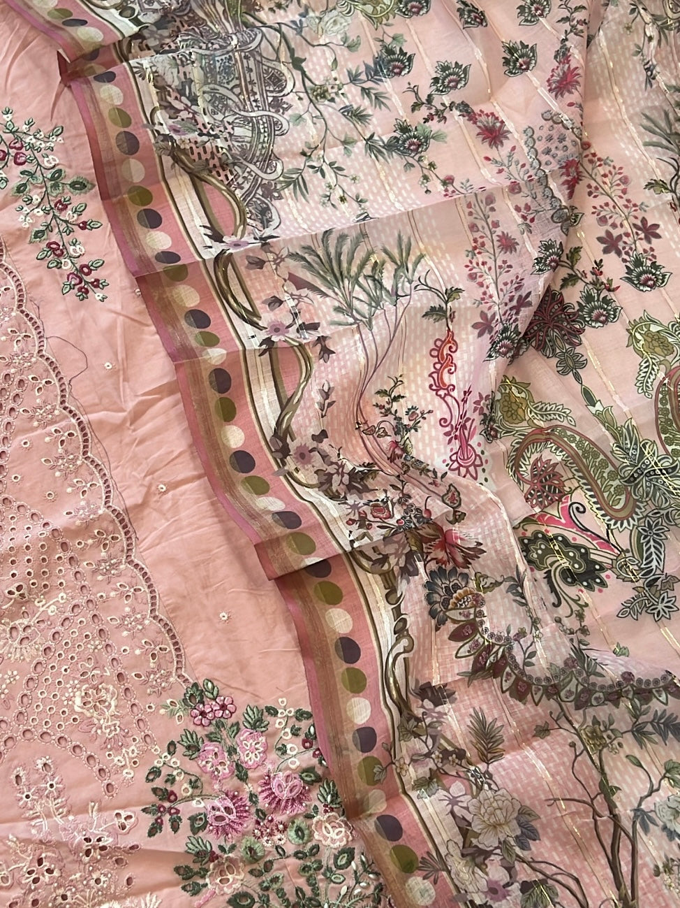 PEACH HANIA LAWN COTTON EMBROIDERY SUIT