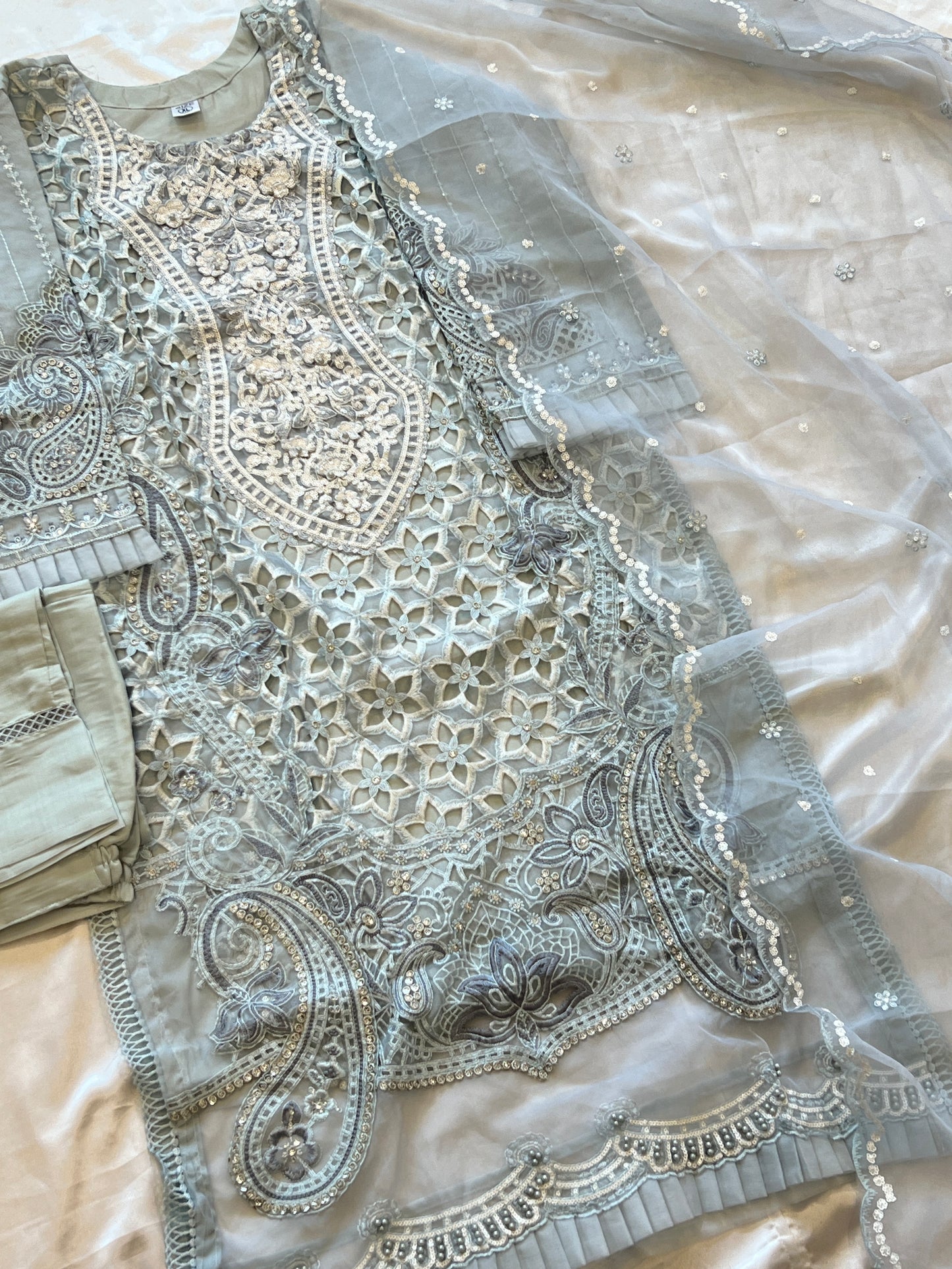 READYMADE ORGANZA EMBROIDERY SUIT 963