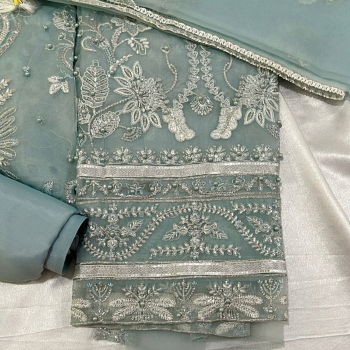 SABA SKY BLUE ORGANZA SUIT N
