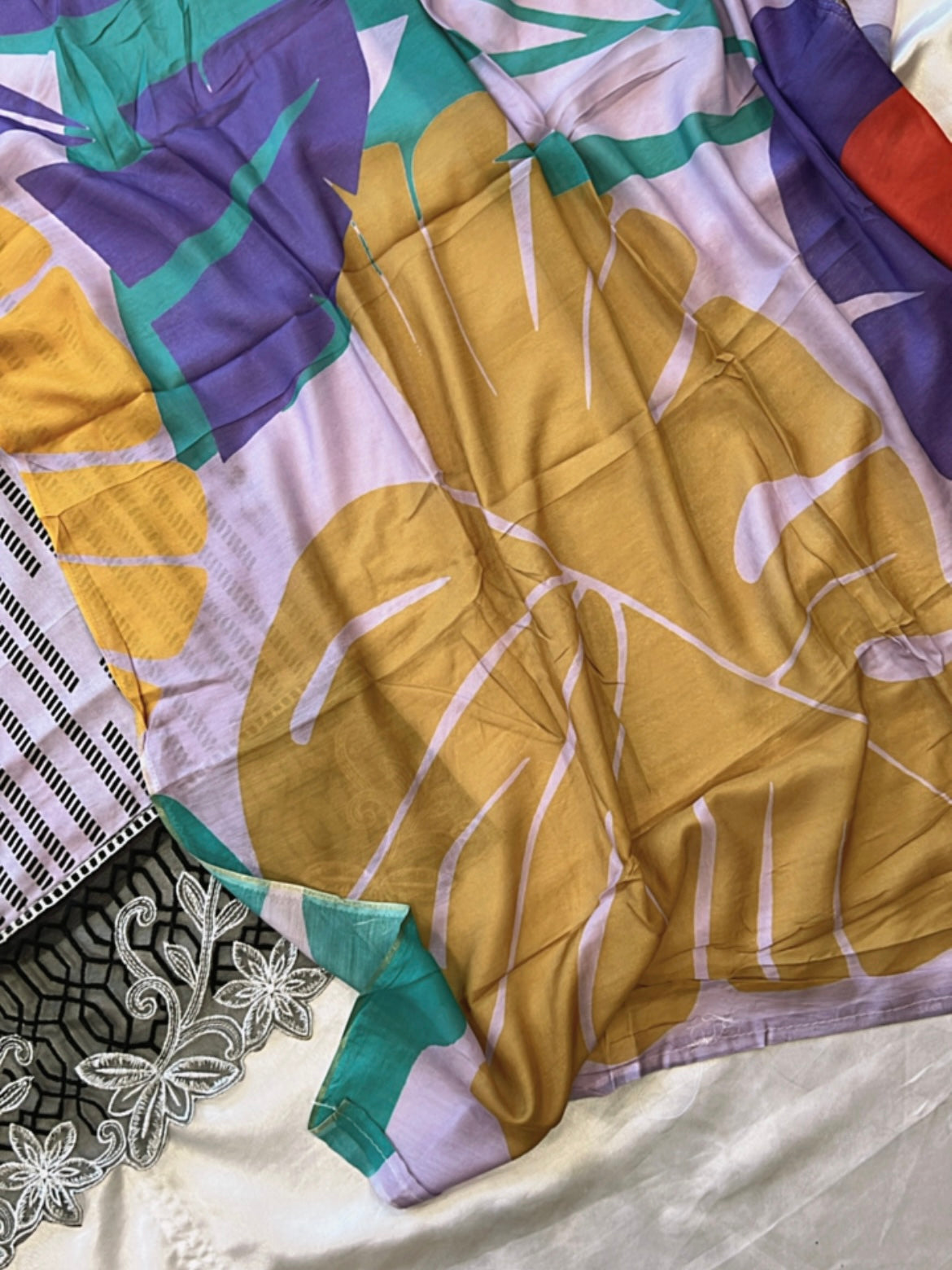 PURPLE MAHAM SOFT COTTON EMBROIDER SUIT