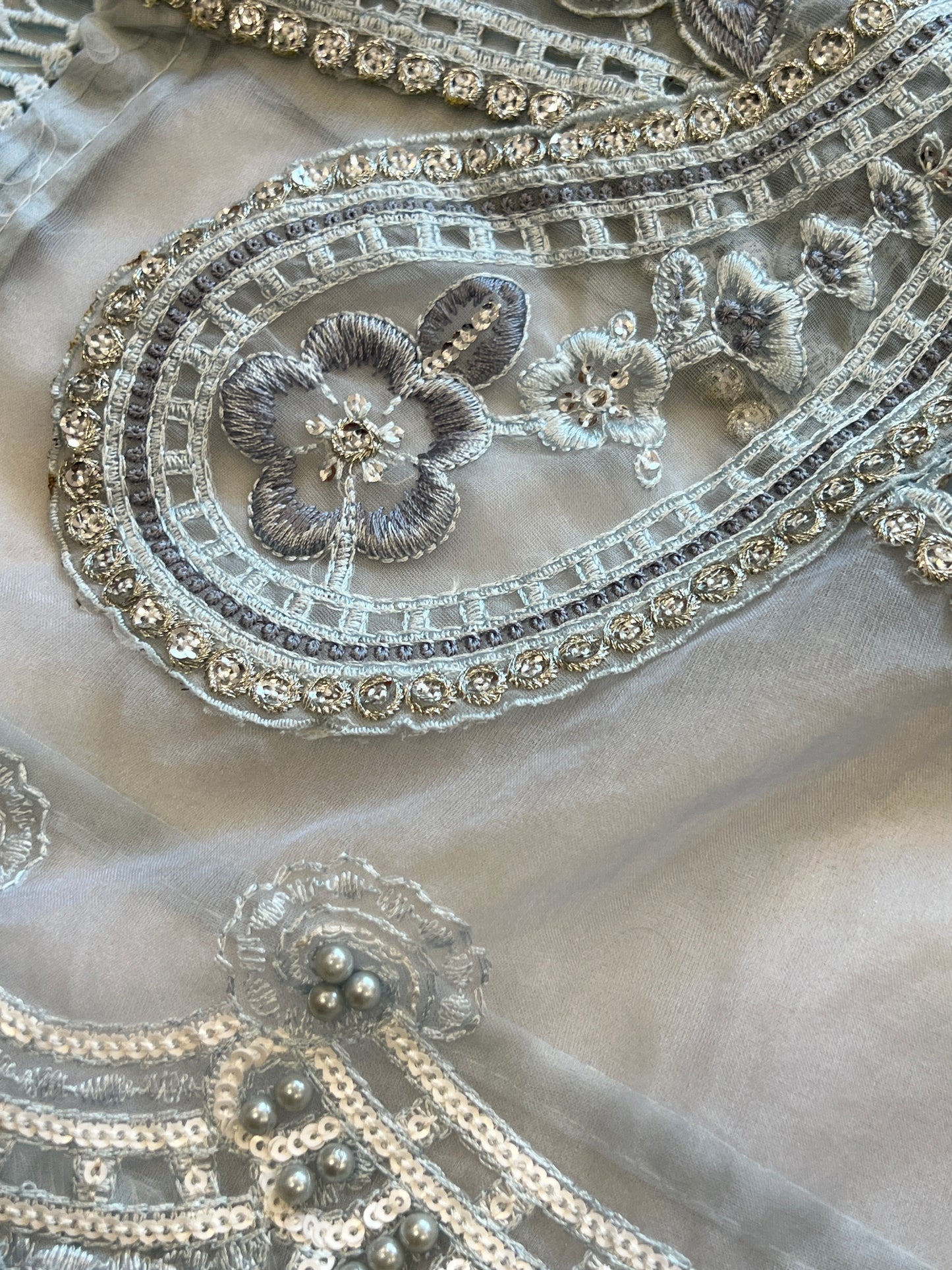 READYMADE ORGANZA EMBROIDERY SUIT 963