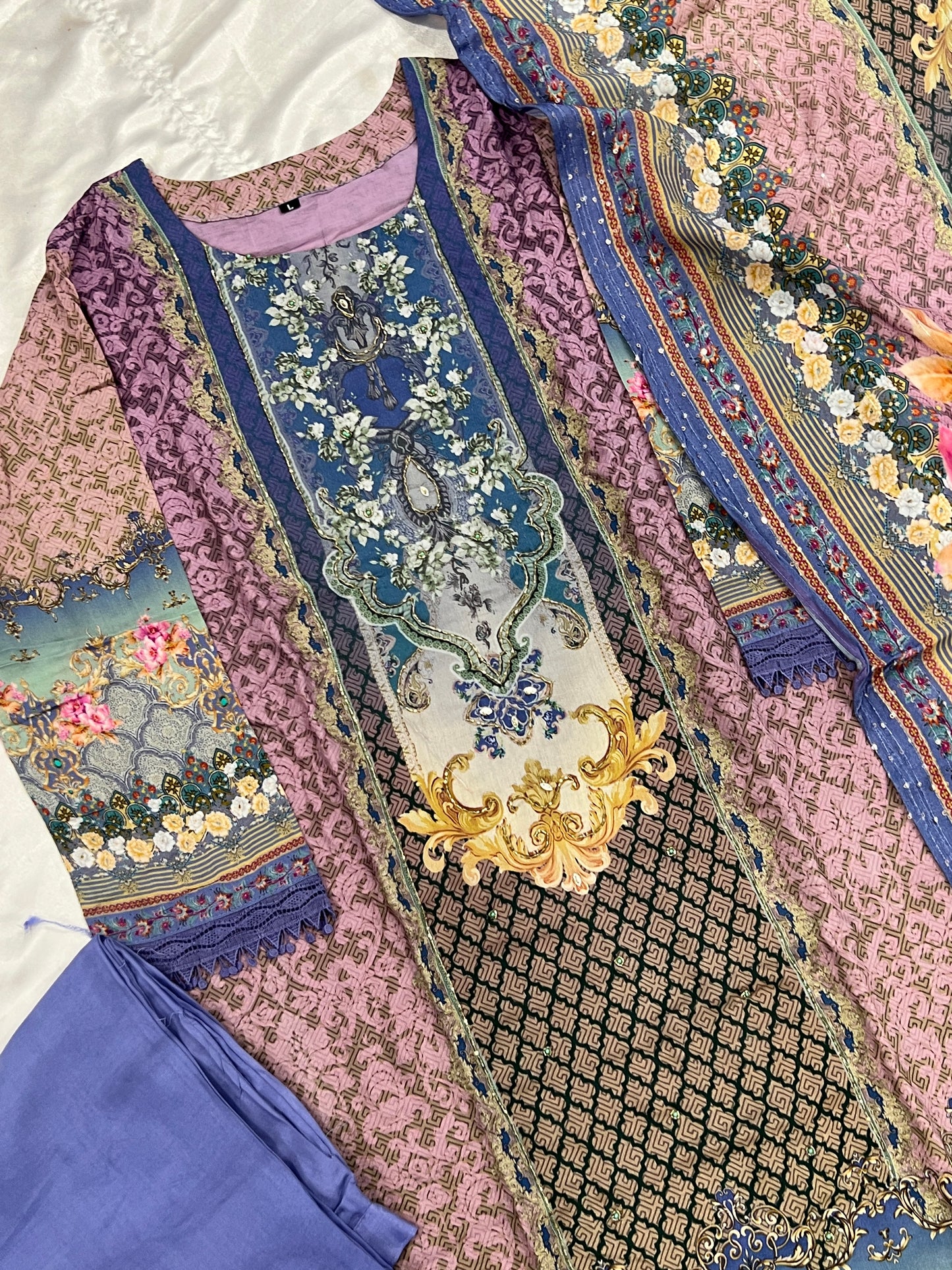 SF MUSLIN READYMADE SUIT