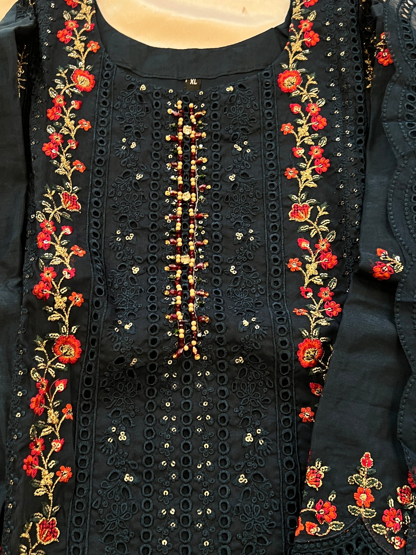 READYMADE ORGANZA EMBROIDERY SUIT 994