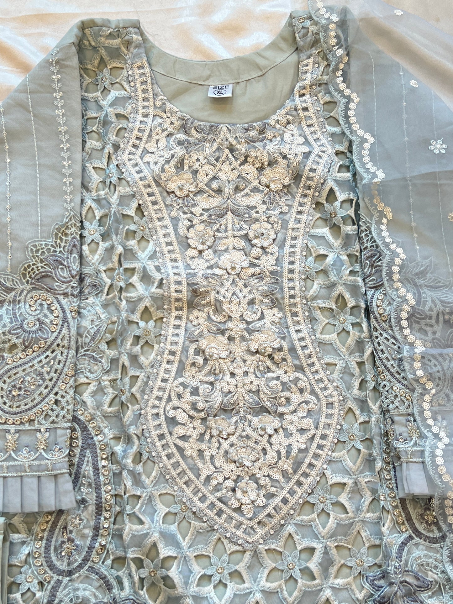 READYMADE ORGANZA EMBROIDERY SUIT 963
