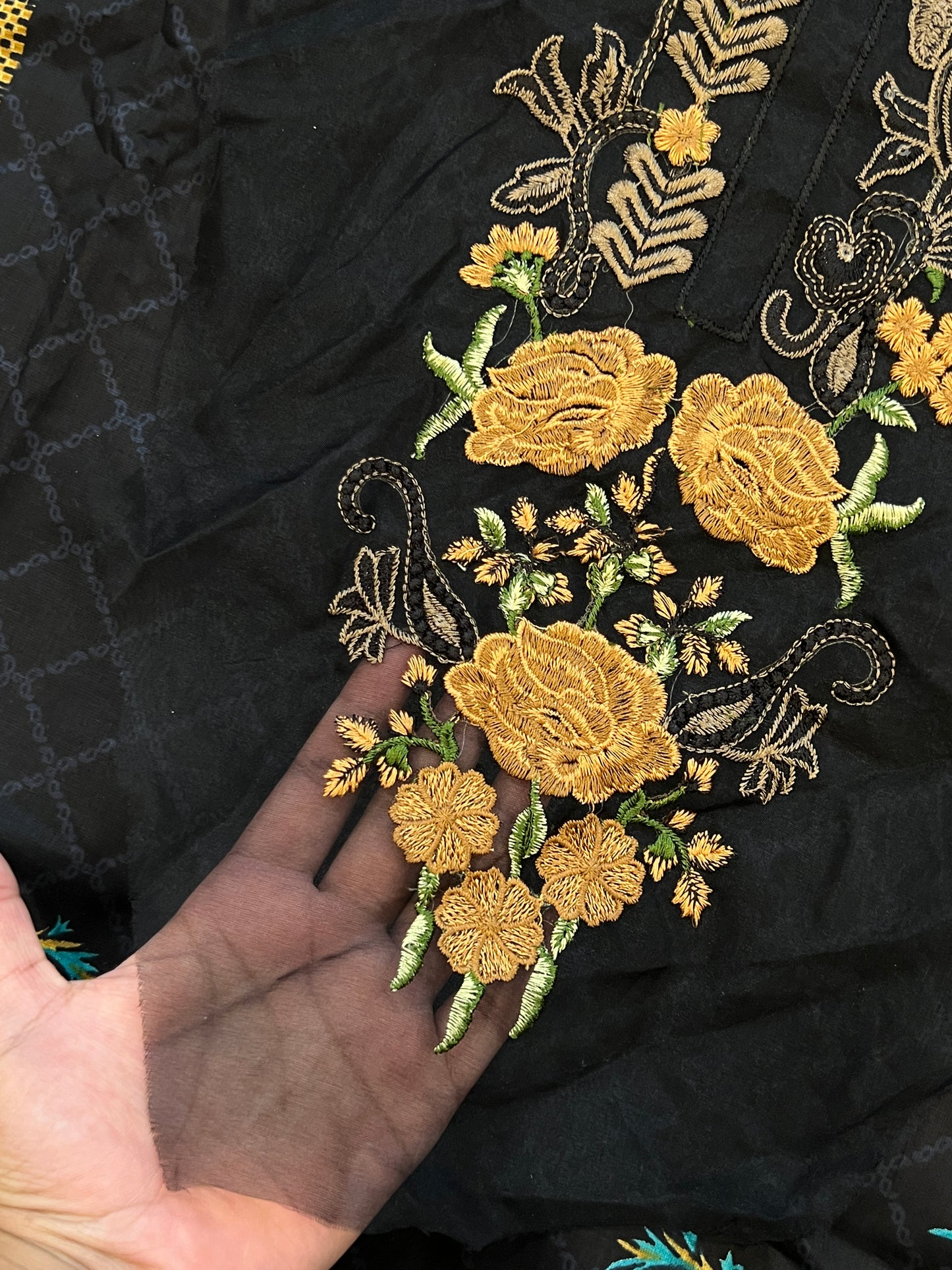 HARSHA BLACK COTTON PATCH SUIT