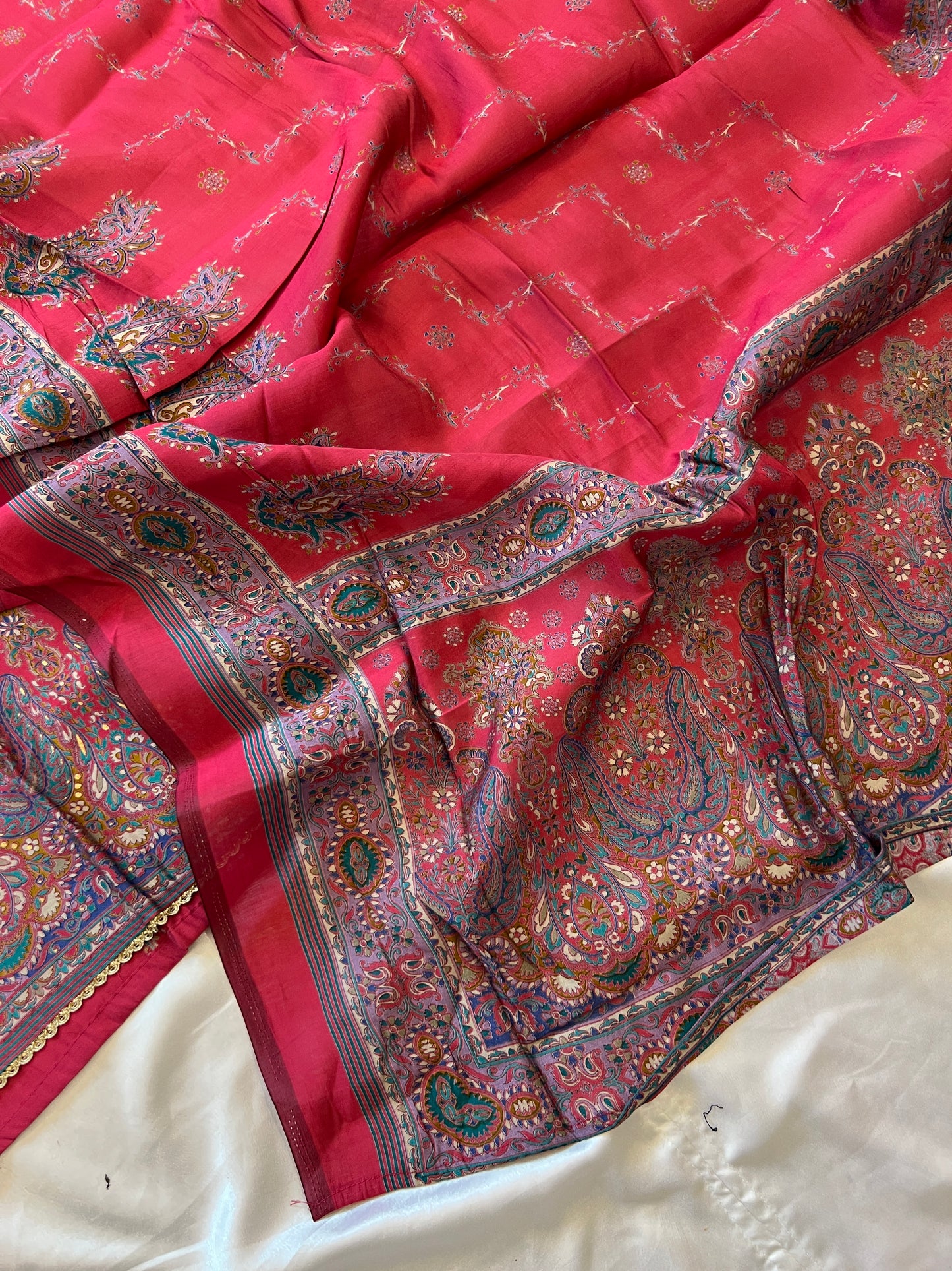 RANI PINK MUMTAZ MUSLIN EMBROIDERY SUIT