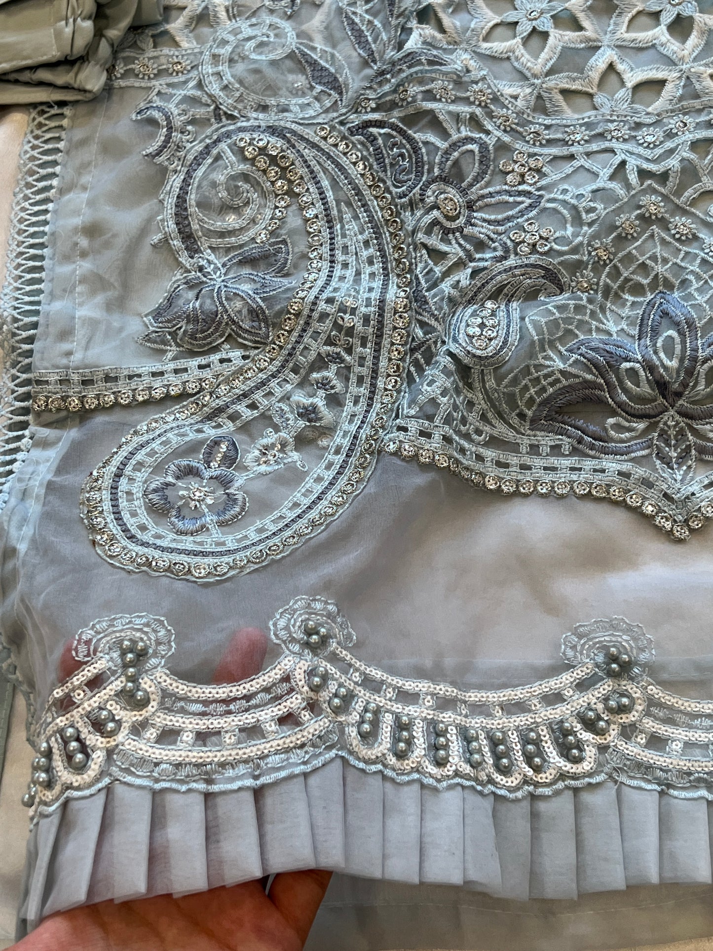 READYMADE ORGANZA EMBROIDERY SUIT 963
