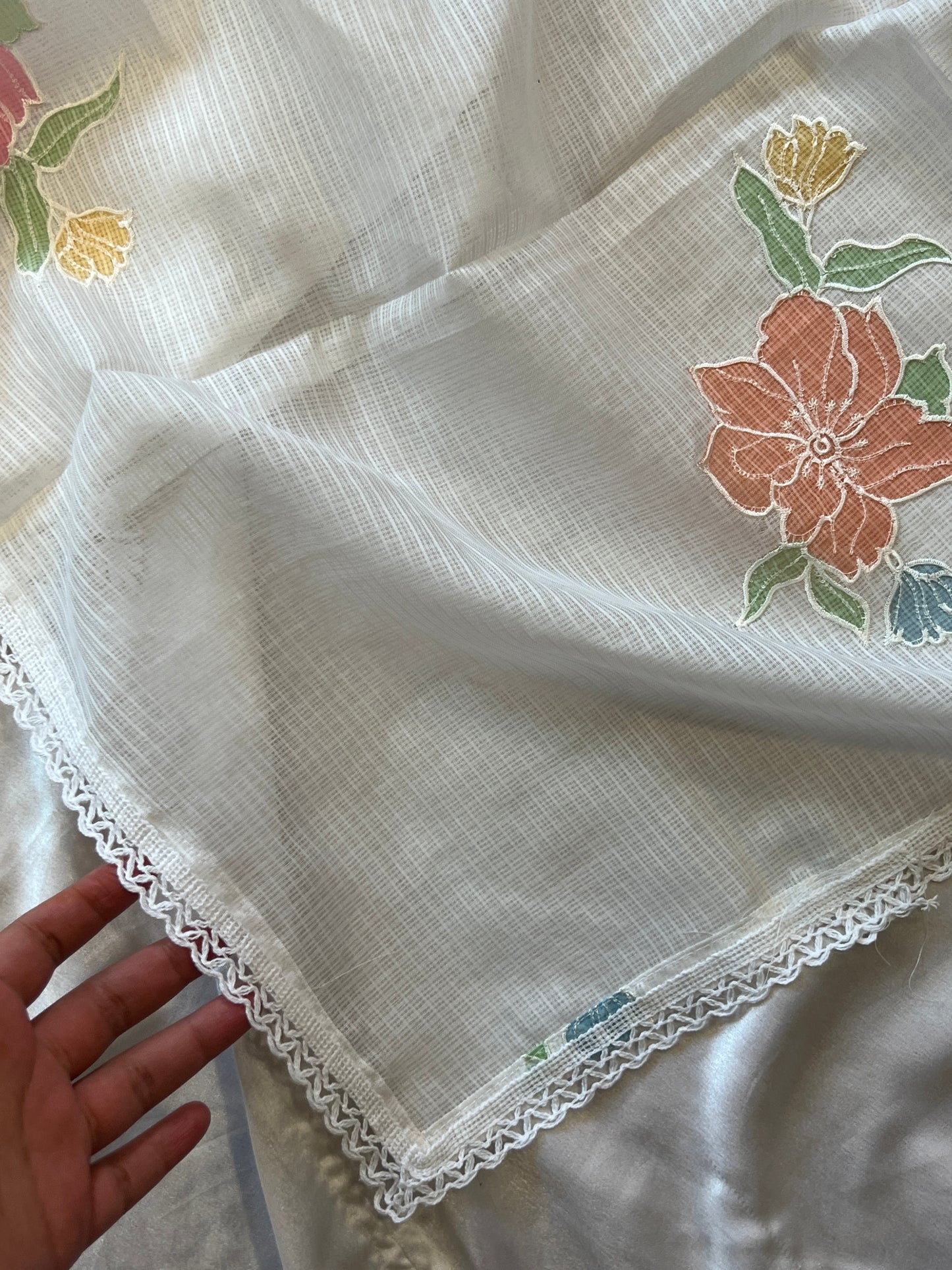 WHITE KOTA EMBROIDERY SUIT