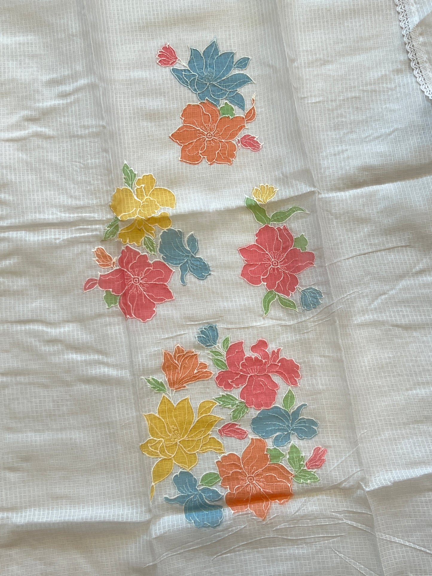 WHITE KOTA EMBROIDERY SUIT