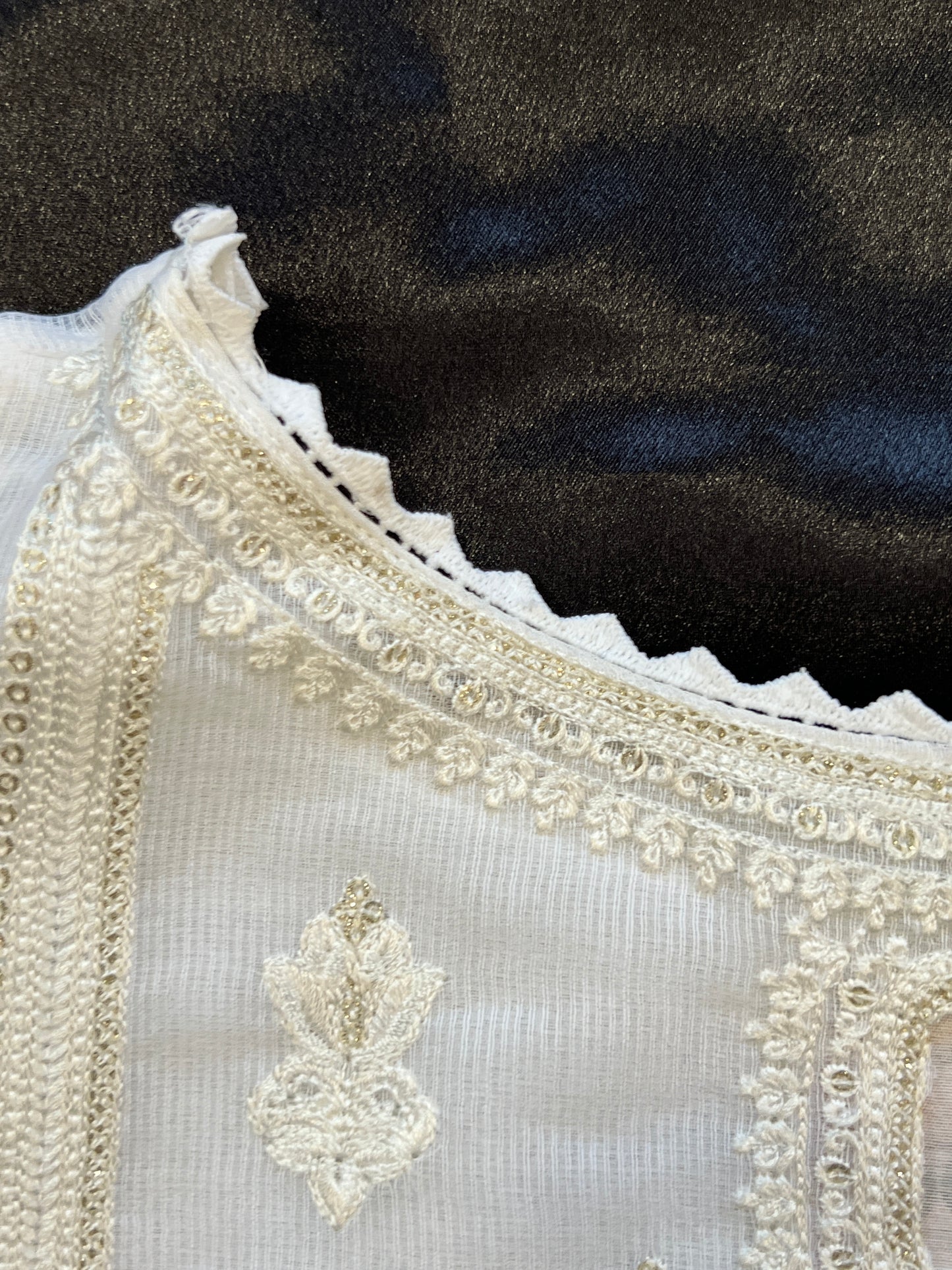 TAWAKKAL WHITE EMBROIDERED READYMADE SUIT