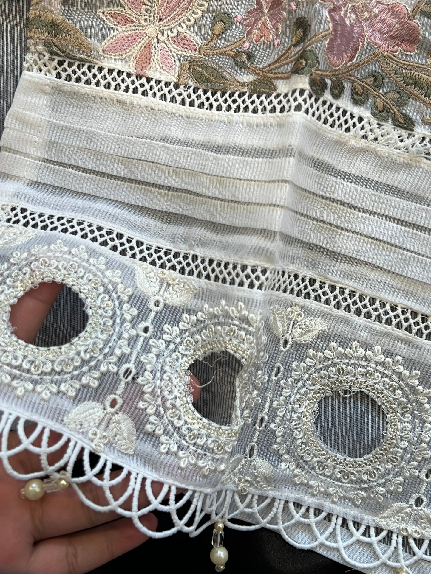 TAWAKKAL WHITE EMBROIDERED READYMADE SUIT