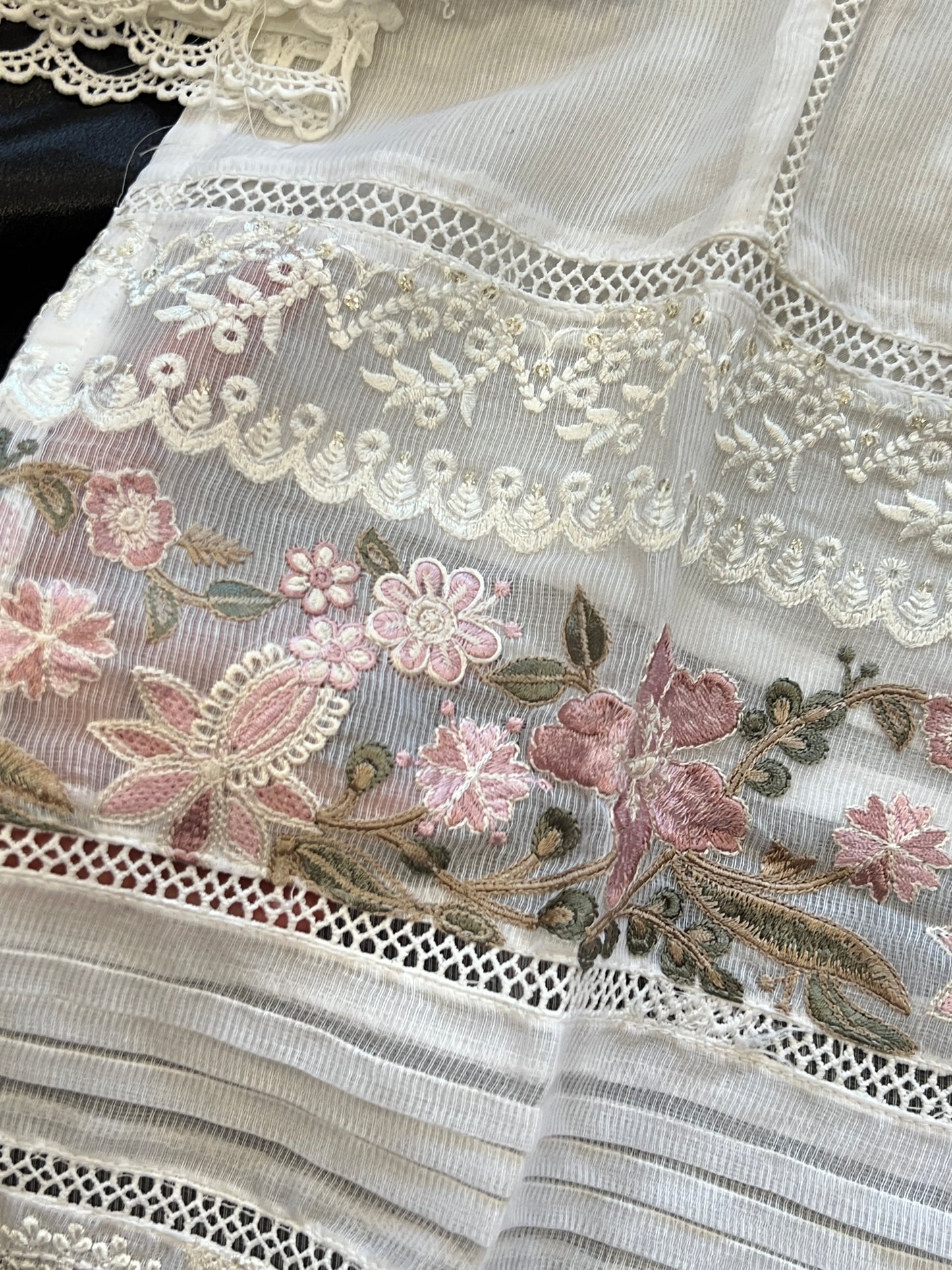TAWAKKAL WHITE EMBROIDERED READYMADE SUIT
