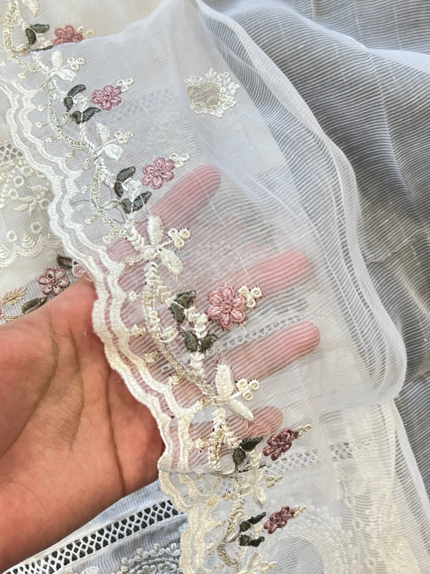 TAWAKKAL WHITE EMBROIDERED READYMADE SUIT