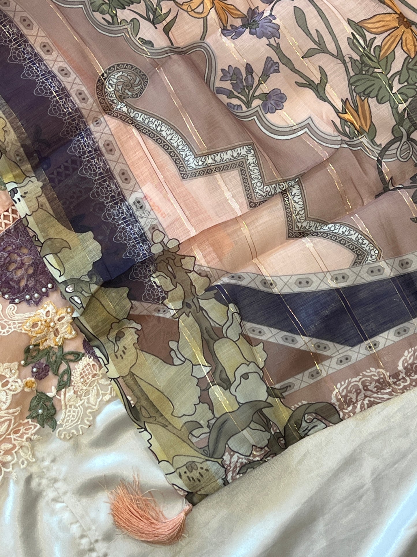 PEACH HANIA LAWN COTTON EMBROIDERY SUIT