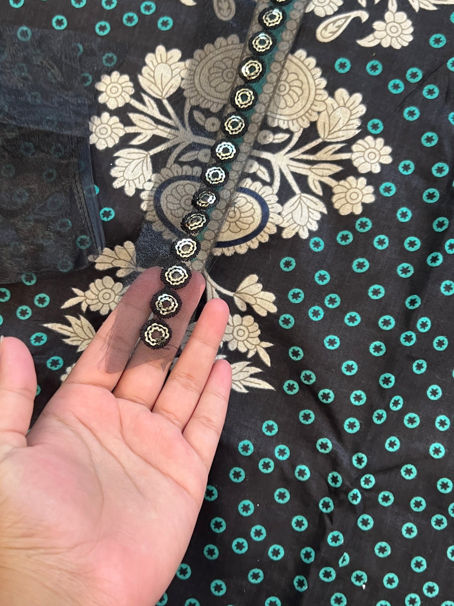 BLACK COTTON PATCH SUIT