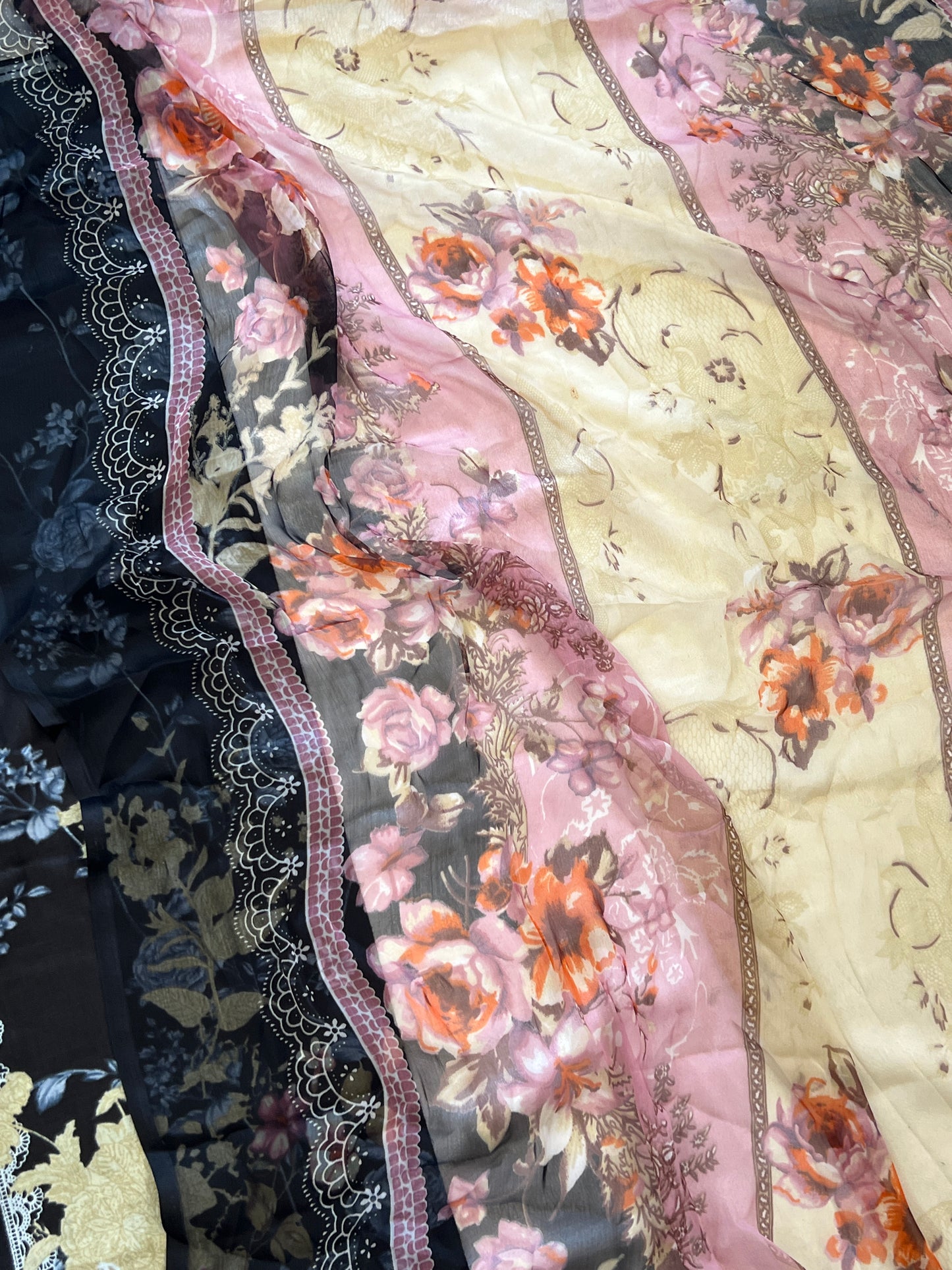 BLACK AND PINK COTTON PATCH SUIT