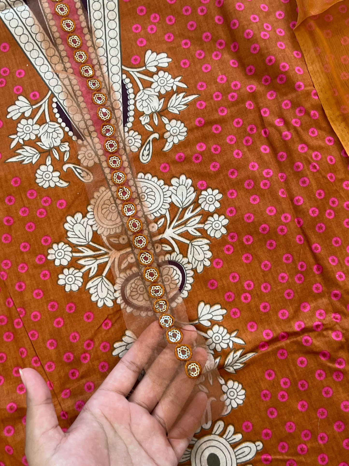 RUST COTTON PATCH SUIT