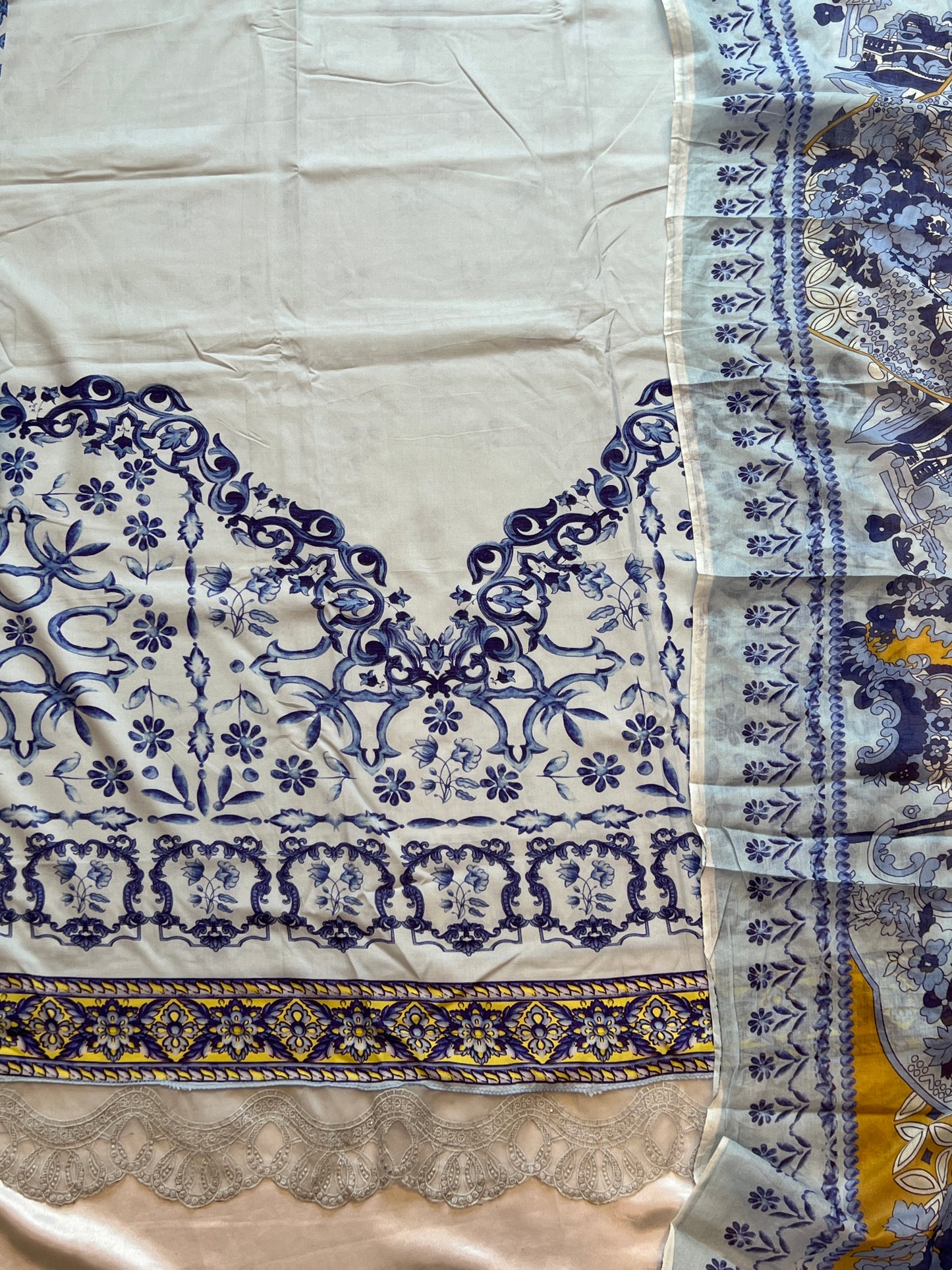 LIGHT BLUE LUXE SOFT COTTON EMBROIDER SUIT