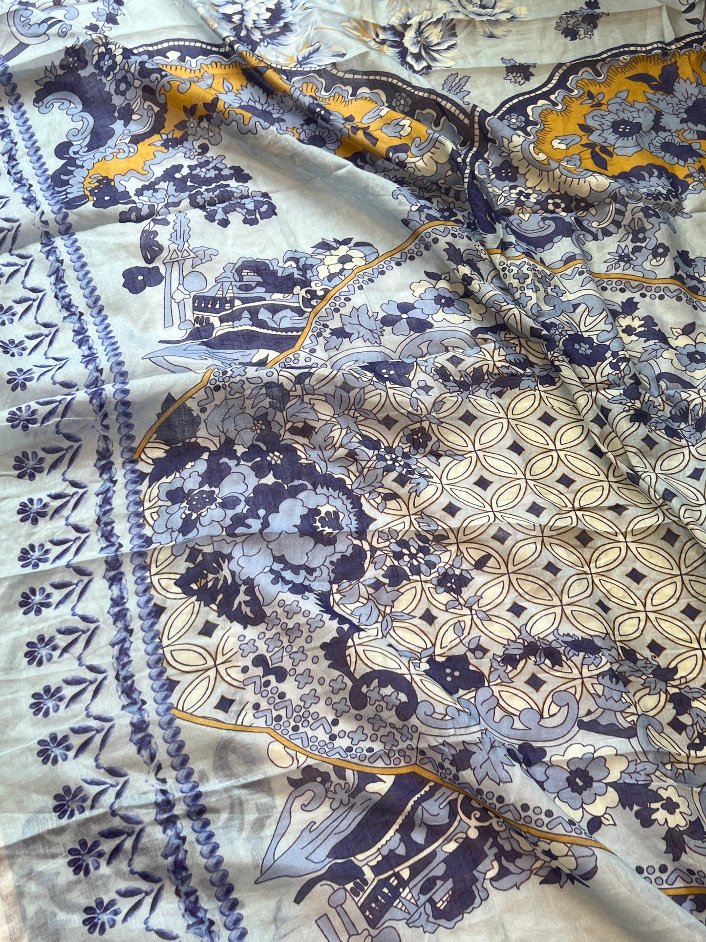 LIGHT BLUE LUXE SOFT COTTON EMBROIDER SUIT