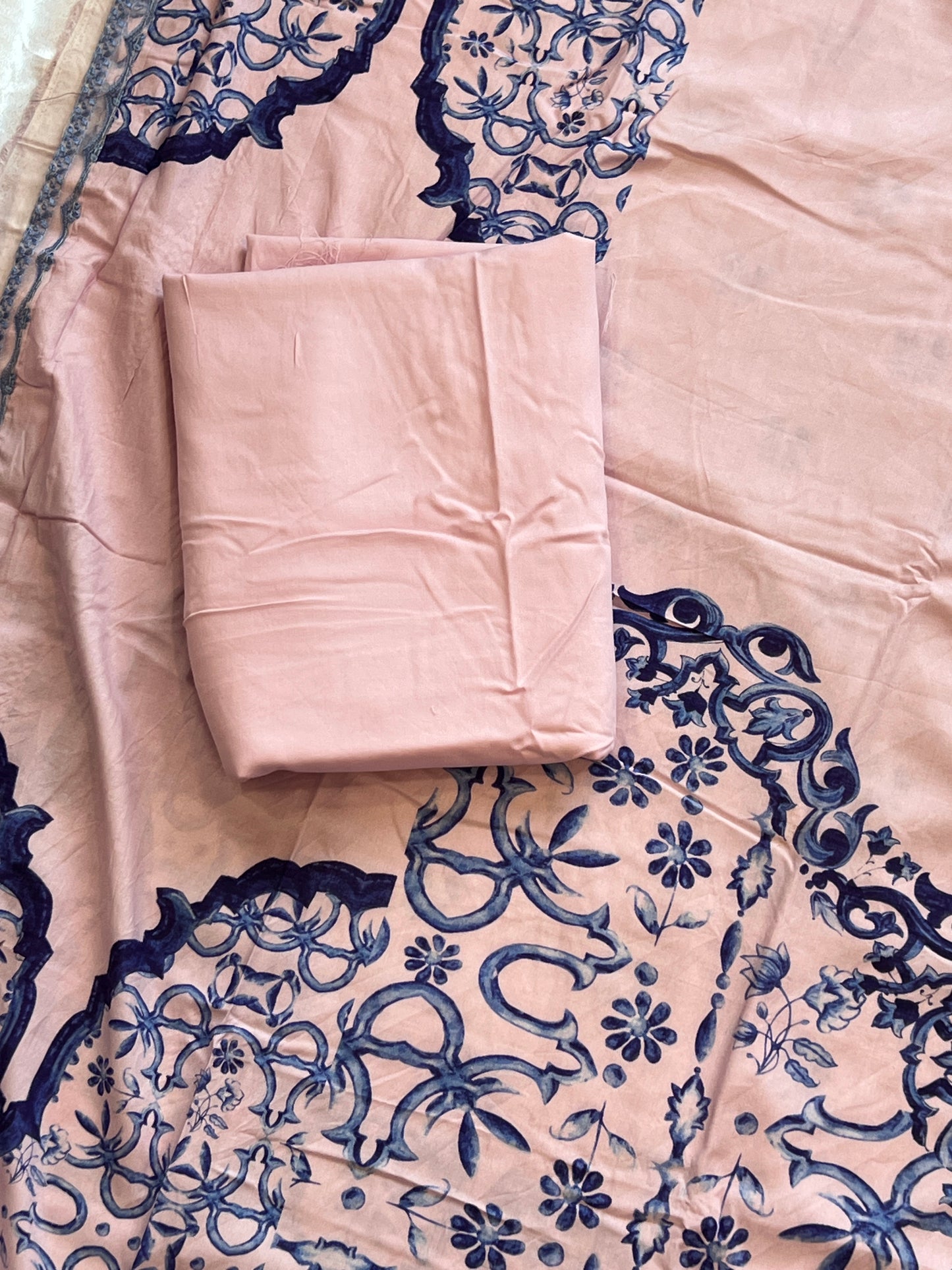 BABY PINK LUXE SOFT COTTON EMBROIDER SUIT