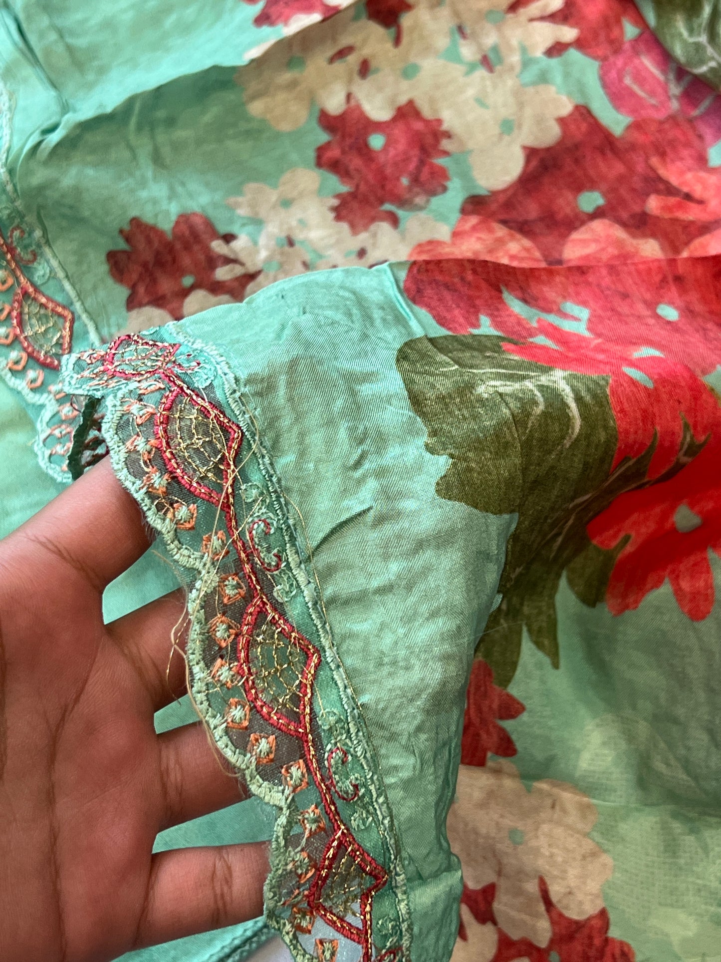 GAZAB COTTON SATIN HANDWORK SUIT 2