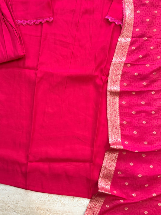 MUL CHANDERI HANDWORK FROCK 4 Q