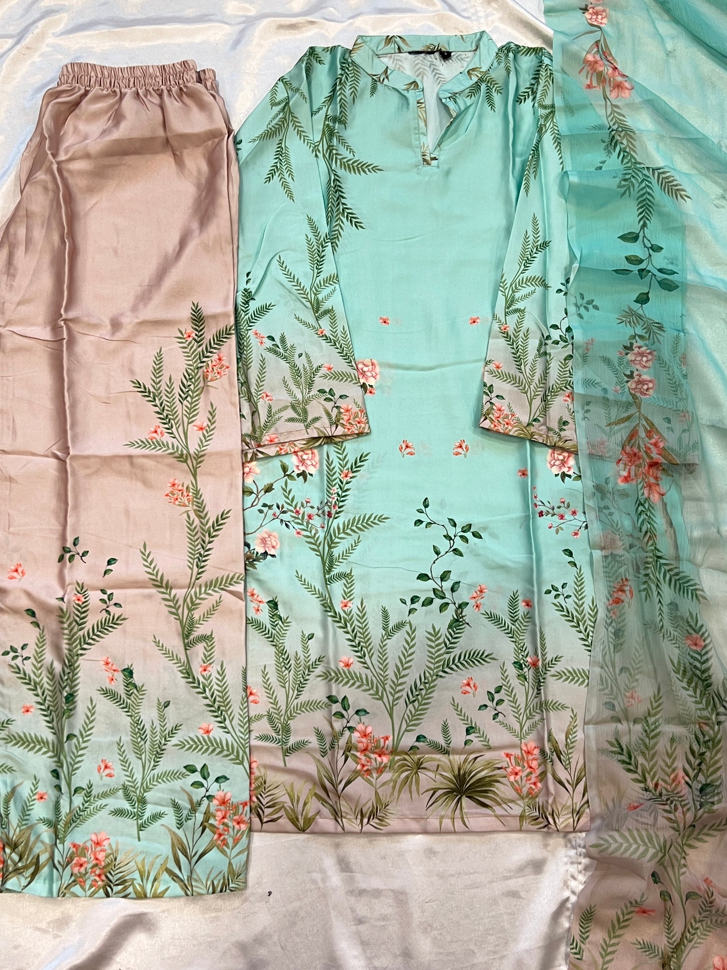 SEA GREEN LUXURY CO ORD SET