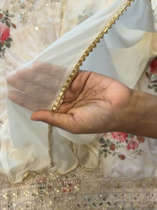 ZARQASH OFF WHITE READYMADE KAFTAN Q