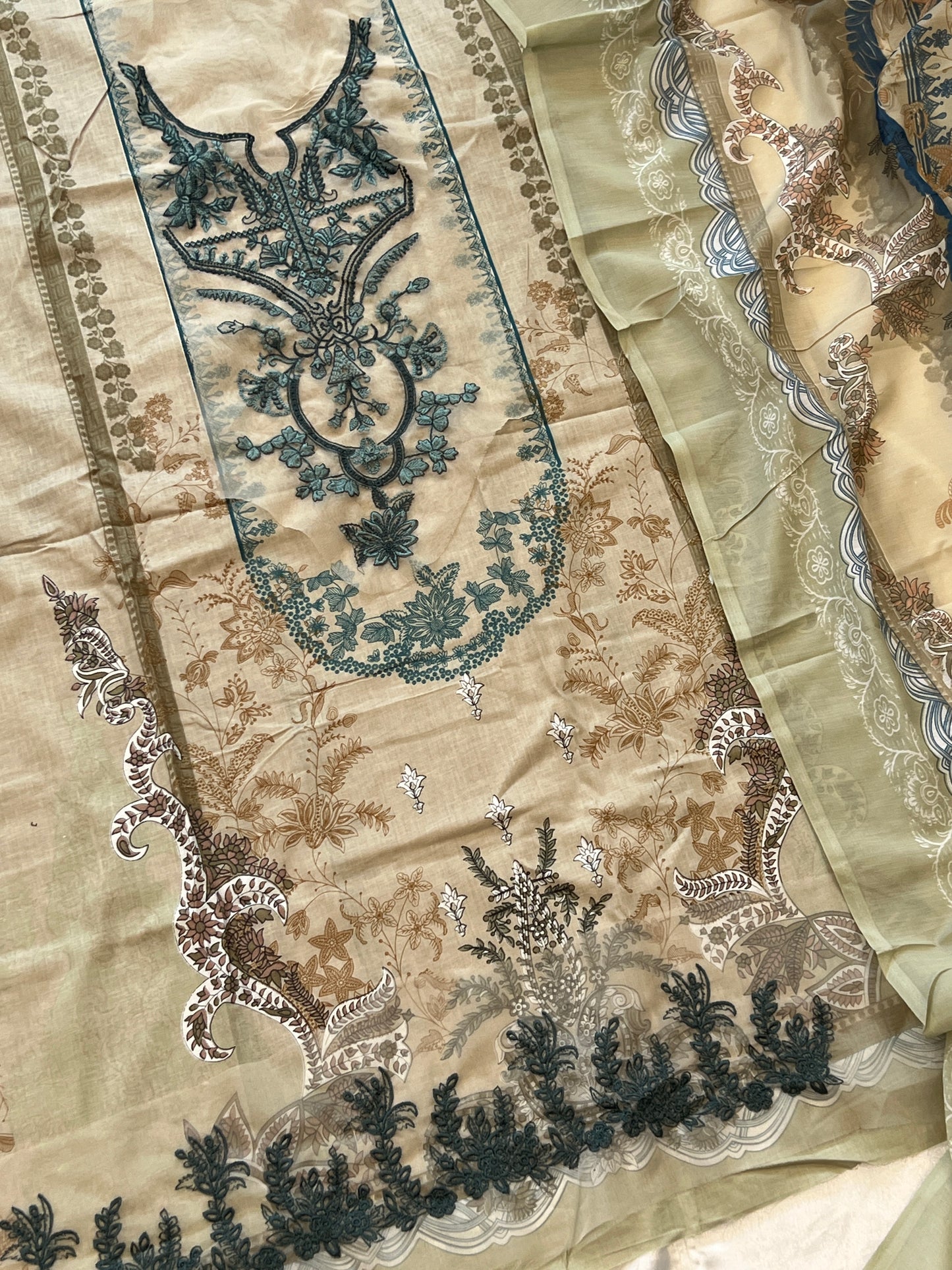 JADE COTTON EMBROIDERY PATCH SUIT 6