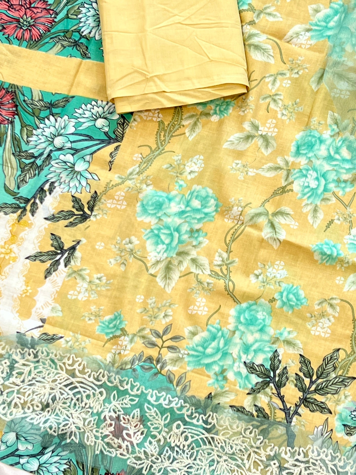 JADE COTTON EMBROIDERY PATCH SUIT 5