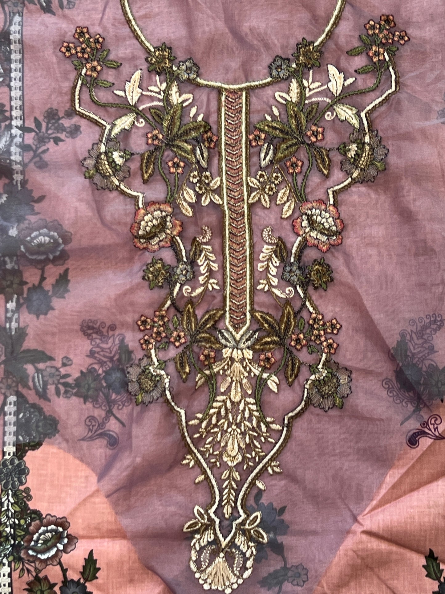 JADE COTTON EMBROIDERY PATCH SUIT 1