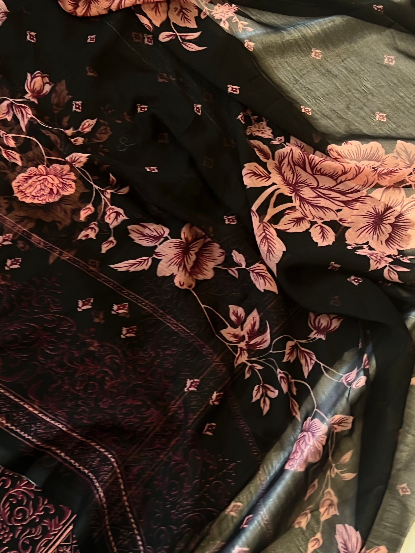 NOORE BLACK COTTON EMBROIDERY SUIT