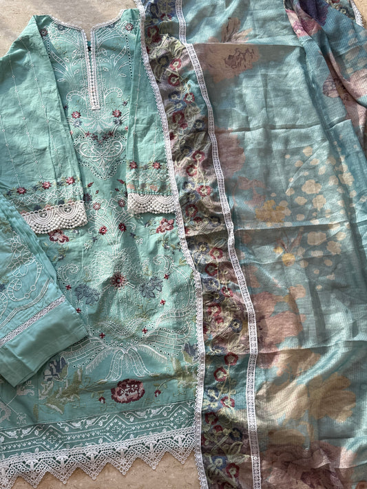 HANIA GREEN READYMADE SUIT