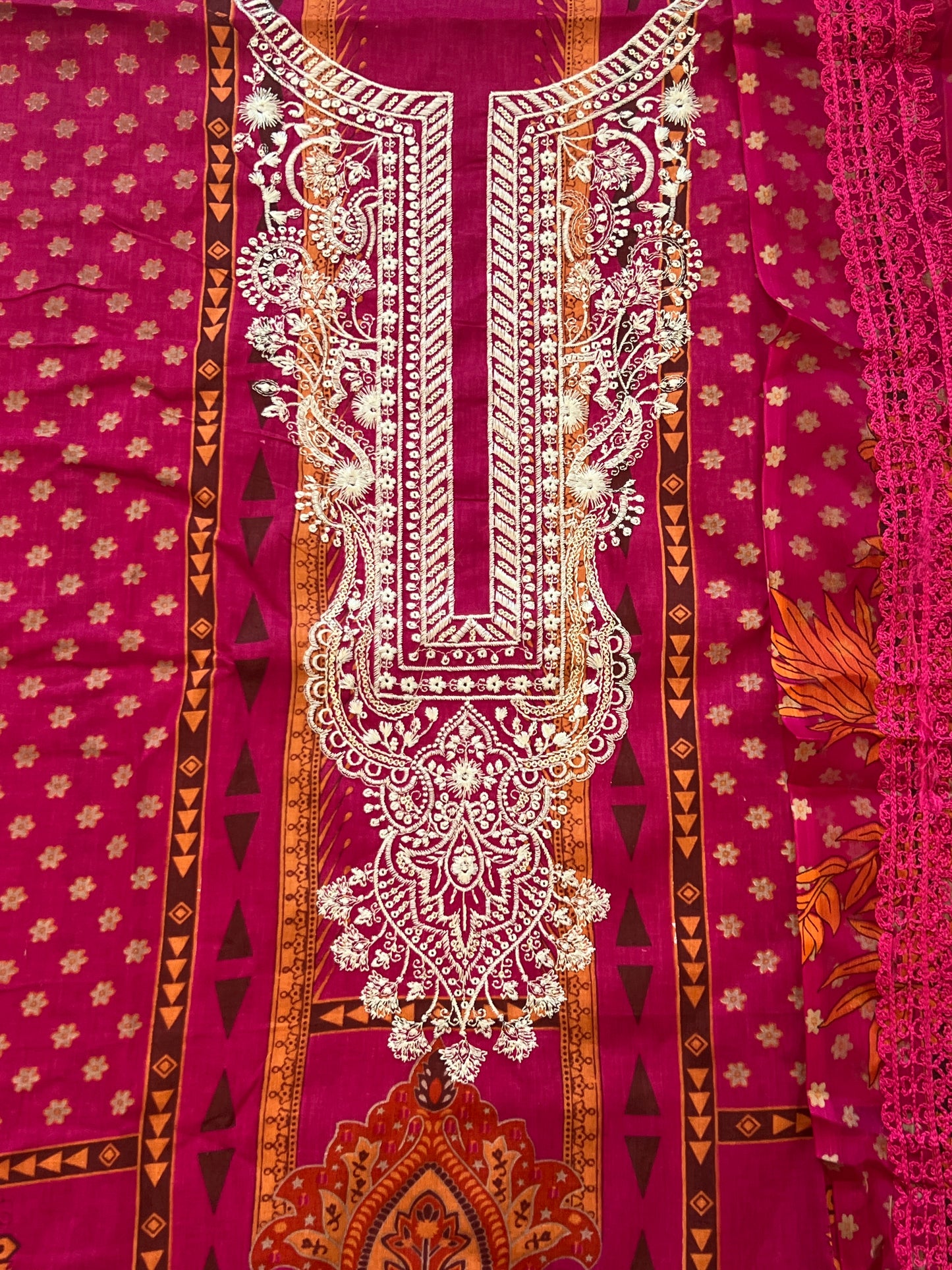 RANI PINK COTTON EMBROIDERY SUIT
