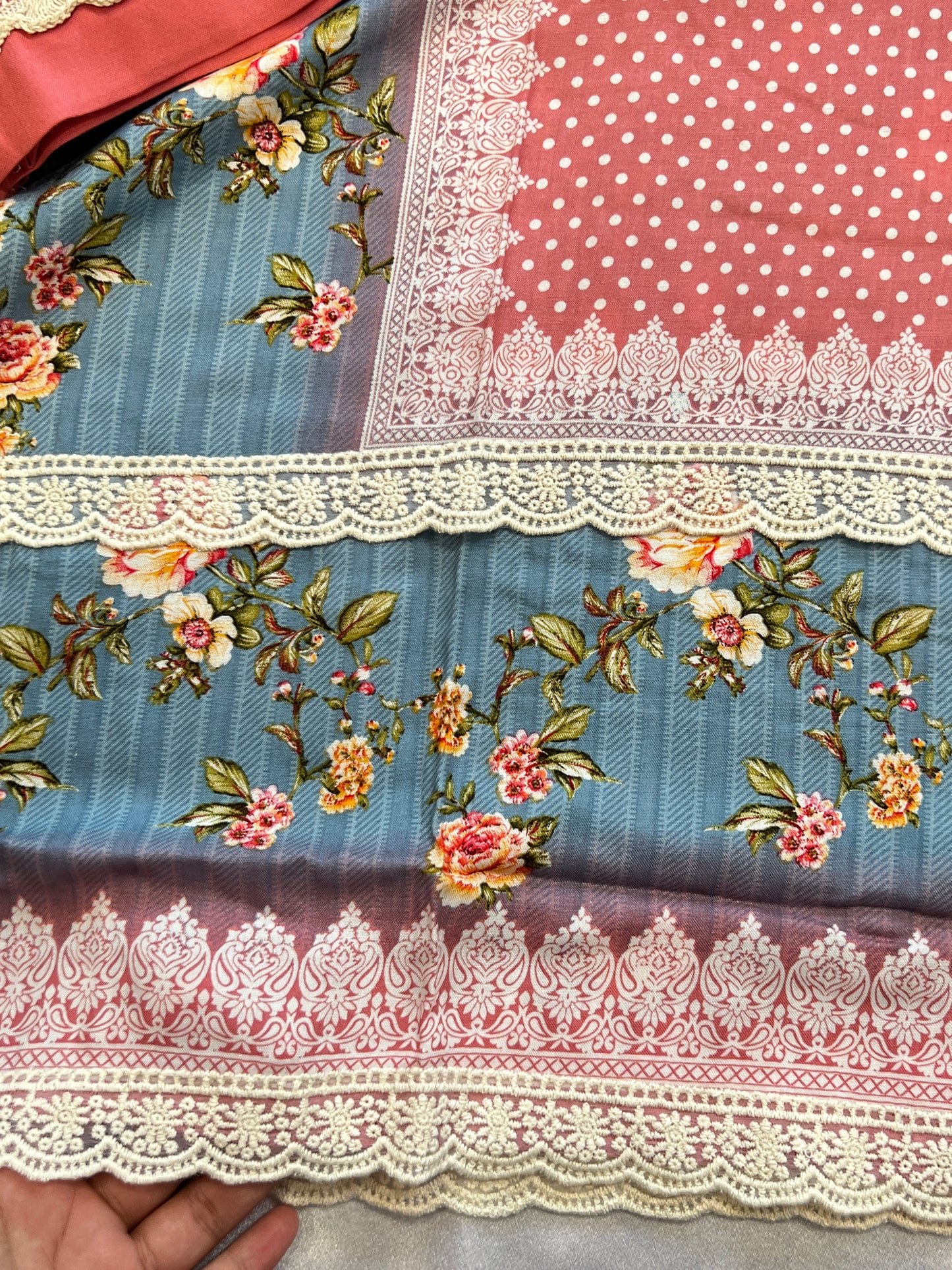GREY MUGHAL COTTON READYMADE SUIT