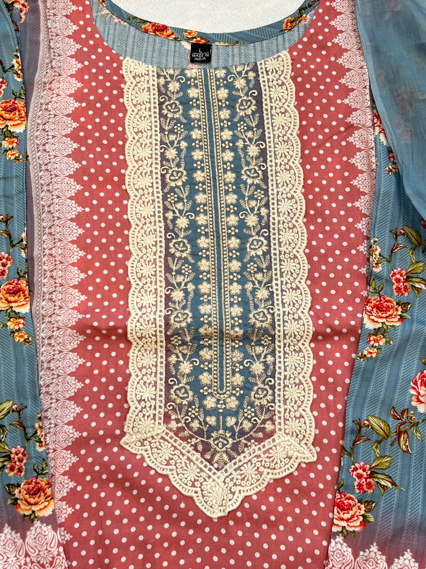 GREY MUGHAL COTTON READYMADE SUIT
