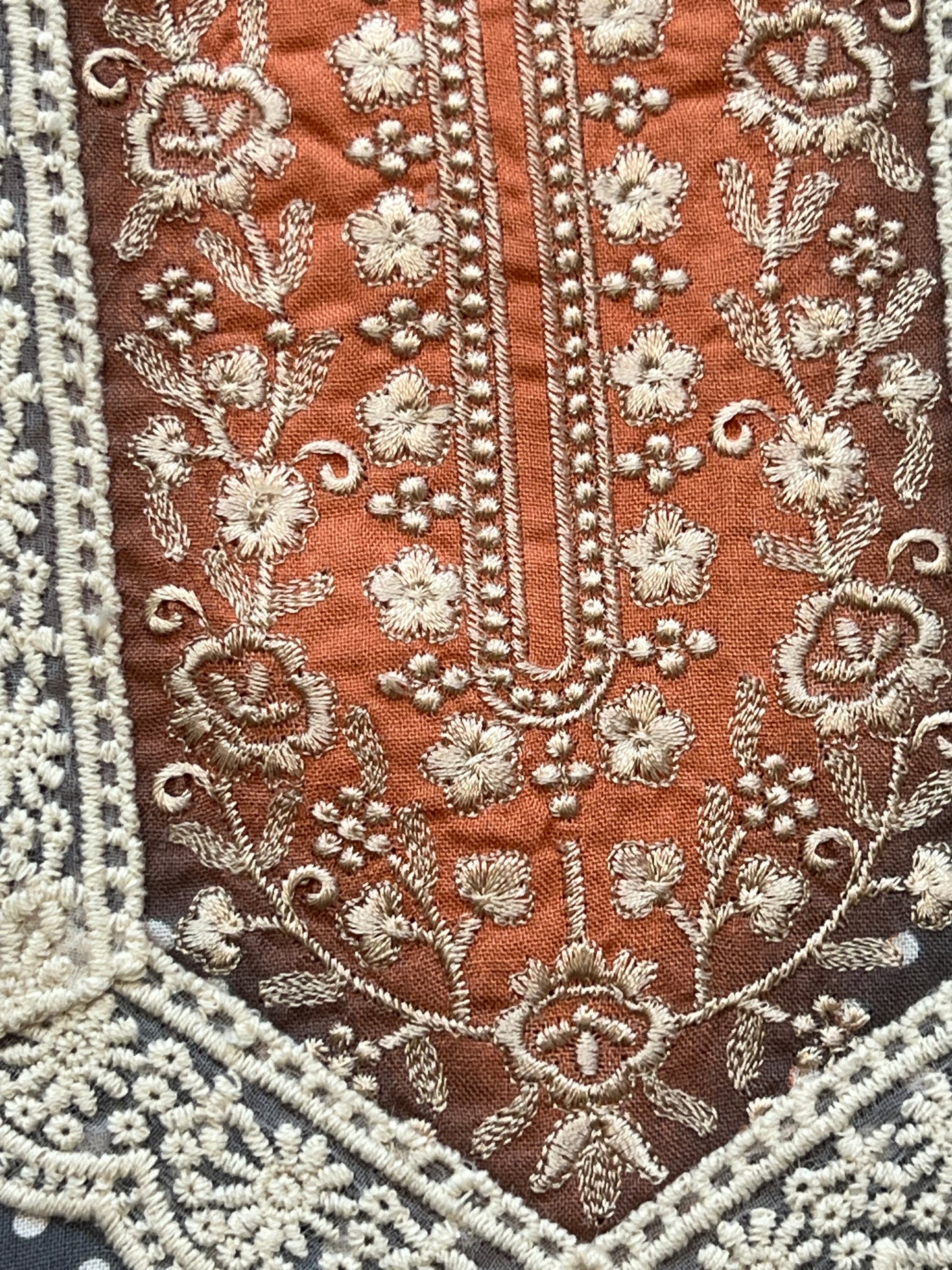 PEACH MUGHAL COTTON READYMADE SUIT