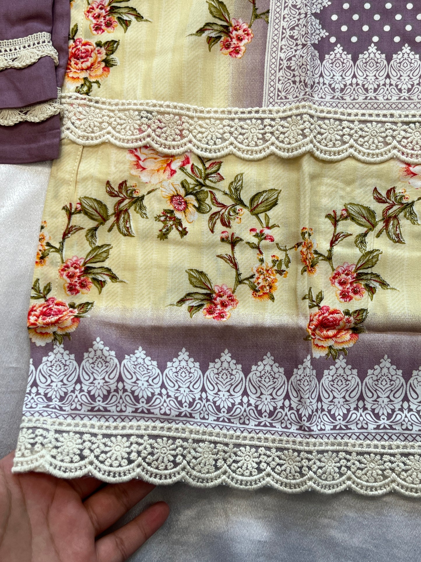 OFF WHITE MUGHAL COTTON READYMADE SUIT