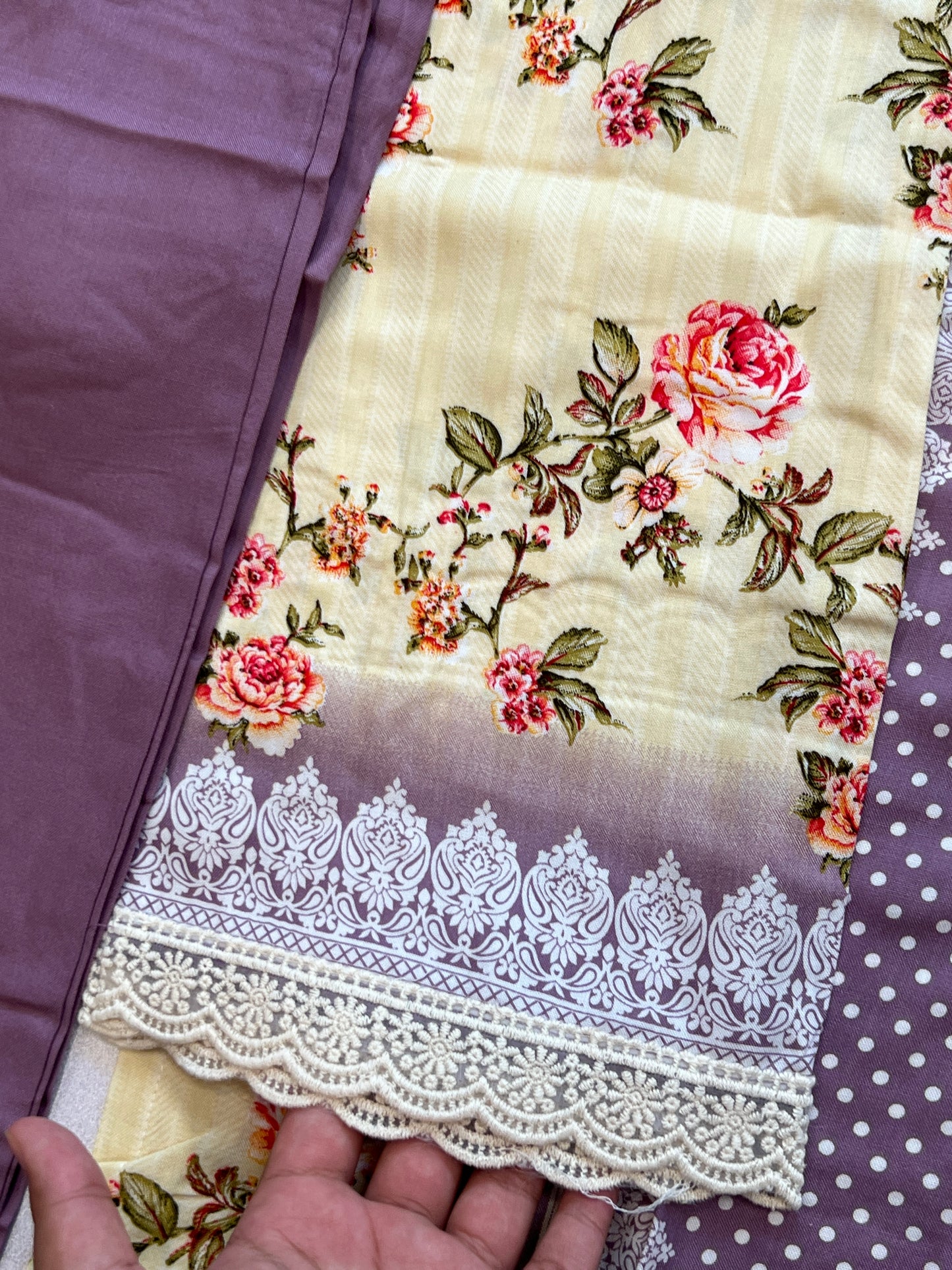 OFF WHITE MUGHAL COTTON READYMADE SUIT