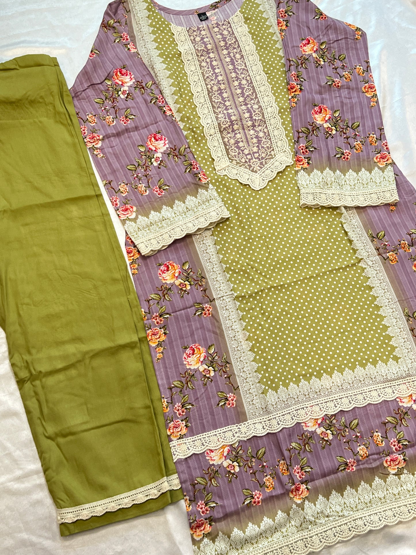 PURPLE MUGHAL COTTON READYMADE SUIT